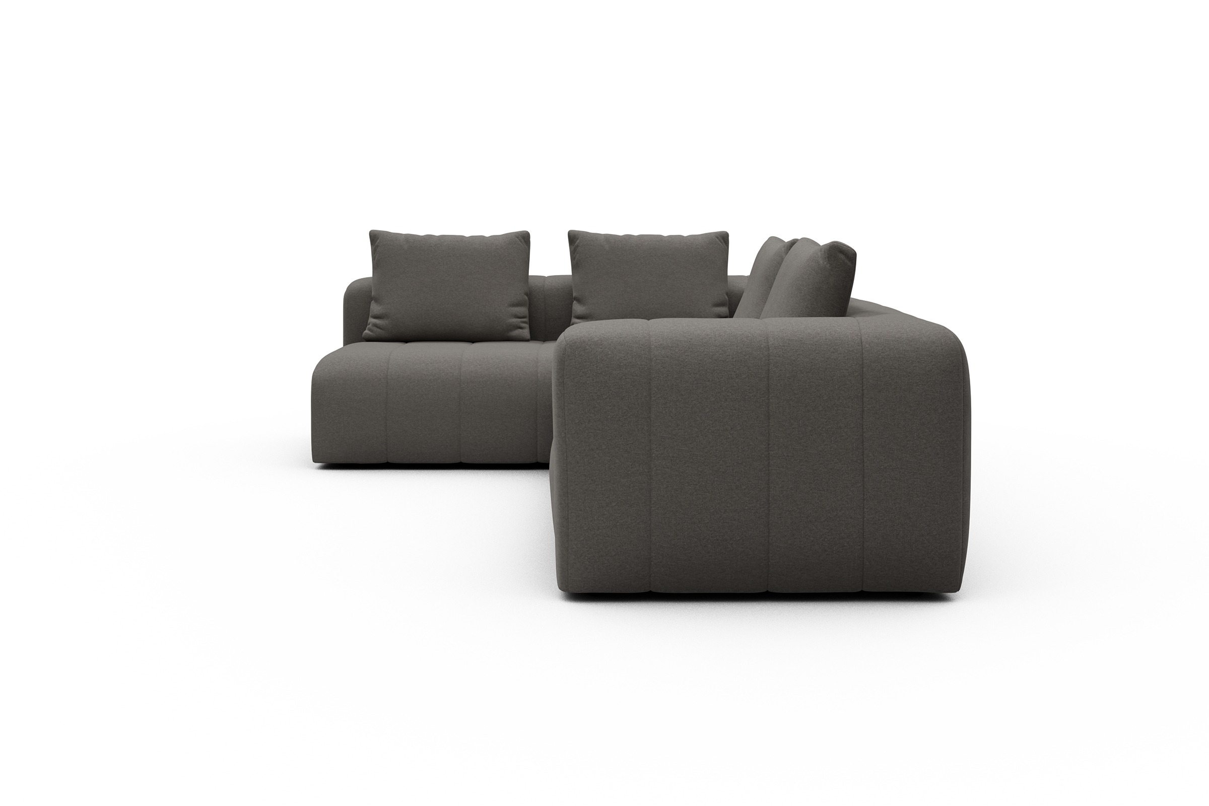 Ecksofa Hugo 2x 2,5-Sitzer Armlehne rechts Satya-Taupe