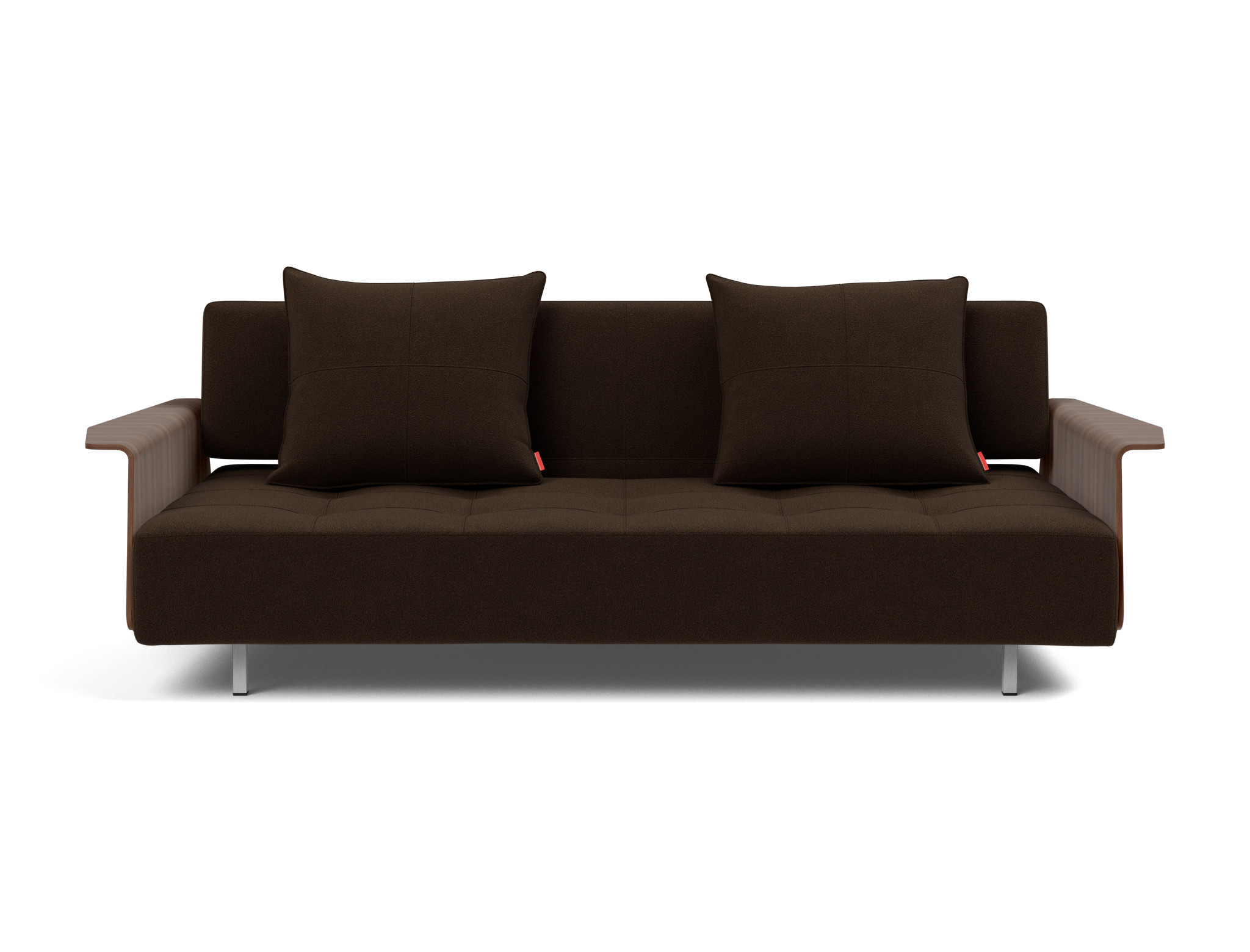 Schlafsofa Long Horn D.E.L. mit Armlehnen Strukturierter Stoff Taura 358-Chocco