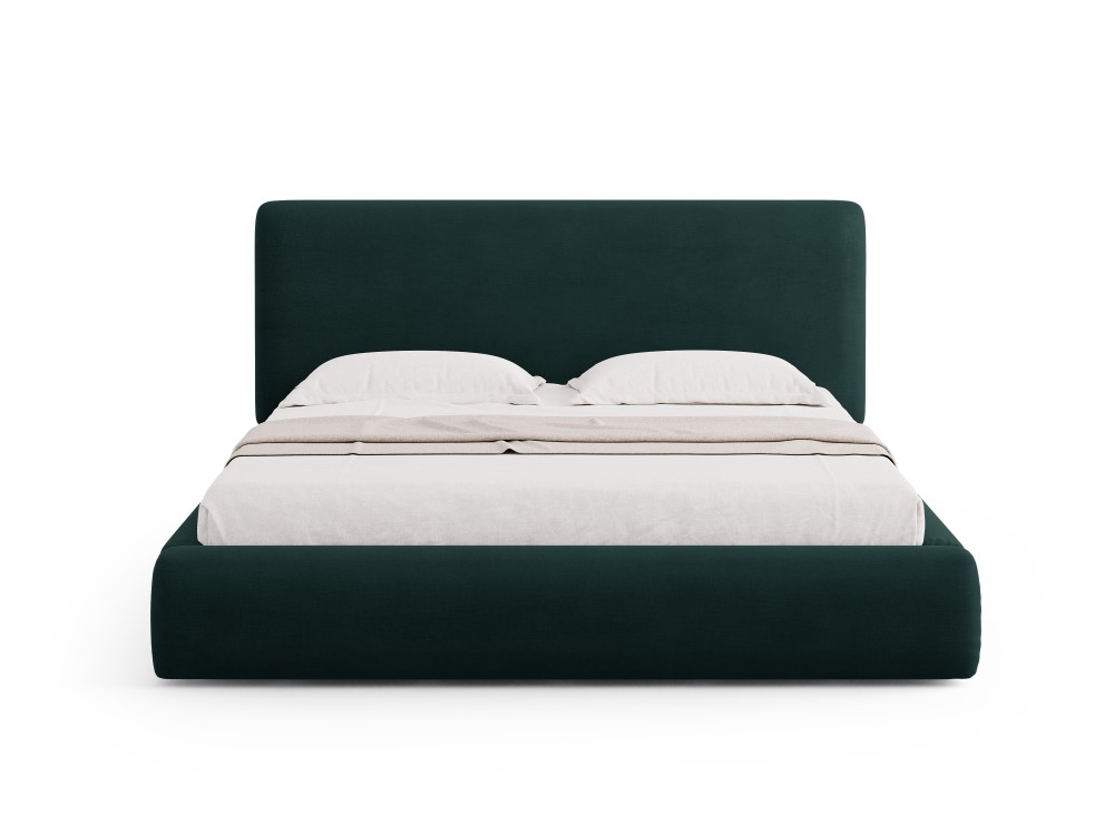 Cosmopolitan Design Stauraumbett mit Kopfteil Colonel 140x200 Chenille Rebel Flaschengrün