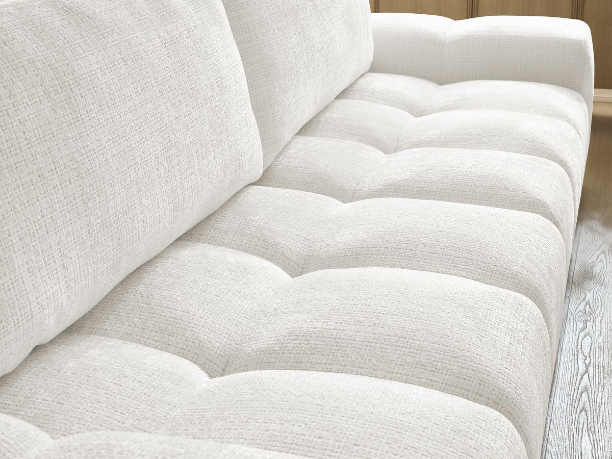 Bobochic Anakin Sofa 3-Sitzer, 2 Kissen Strukturstoff Weiß