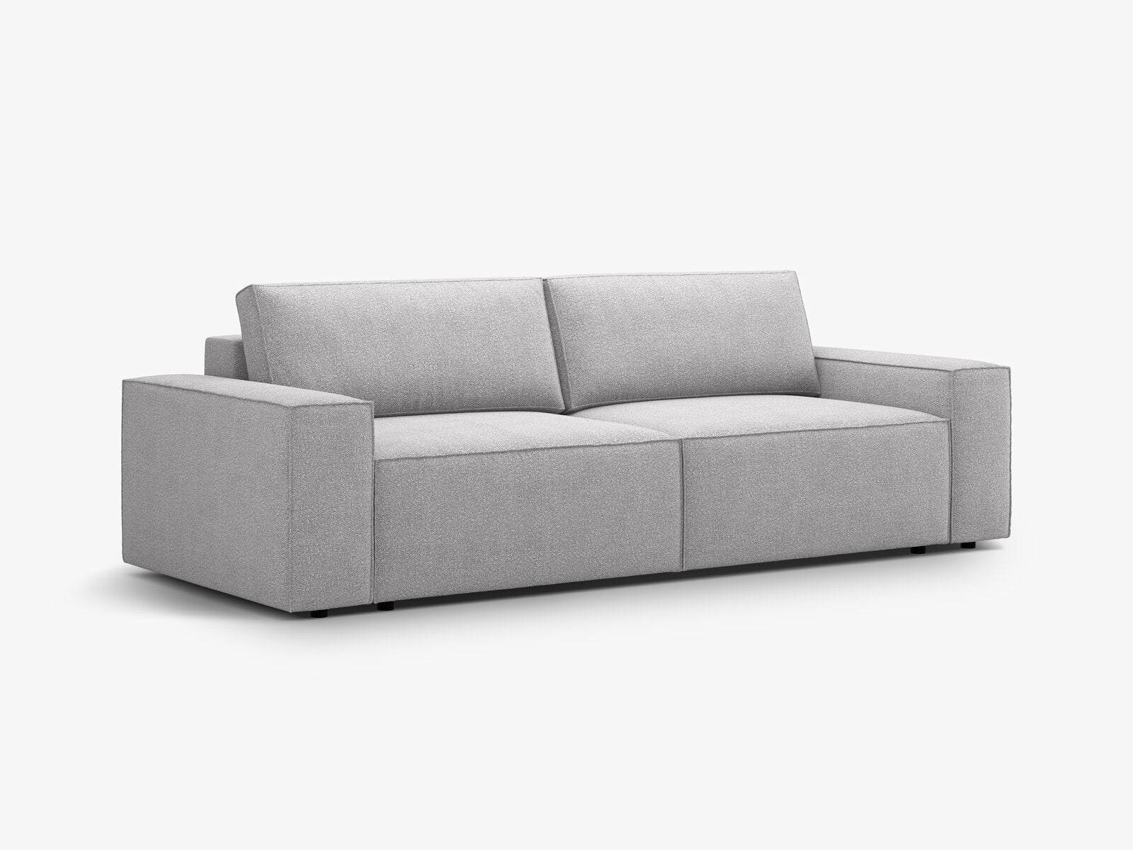 Micadoni Schlafsofa Jodie 3-Sitzer Boucle Hellgrau
