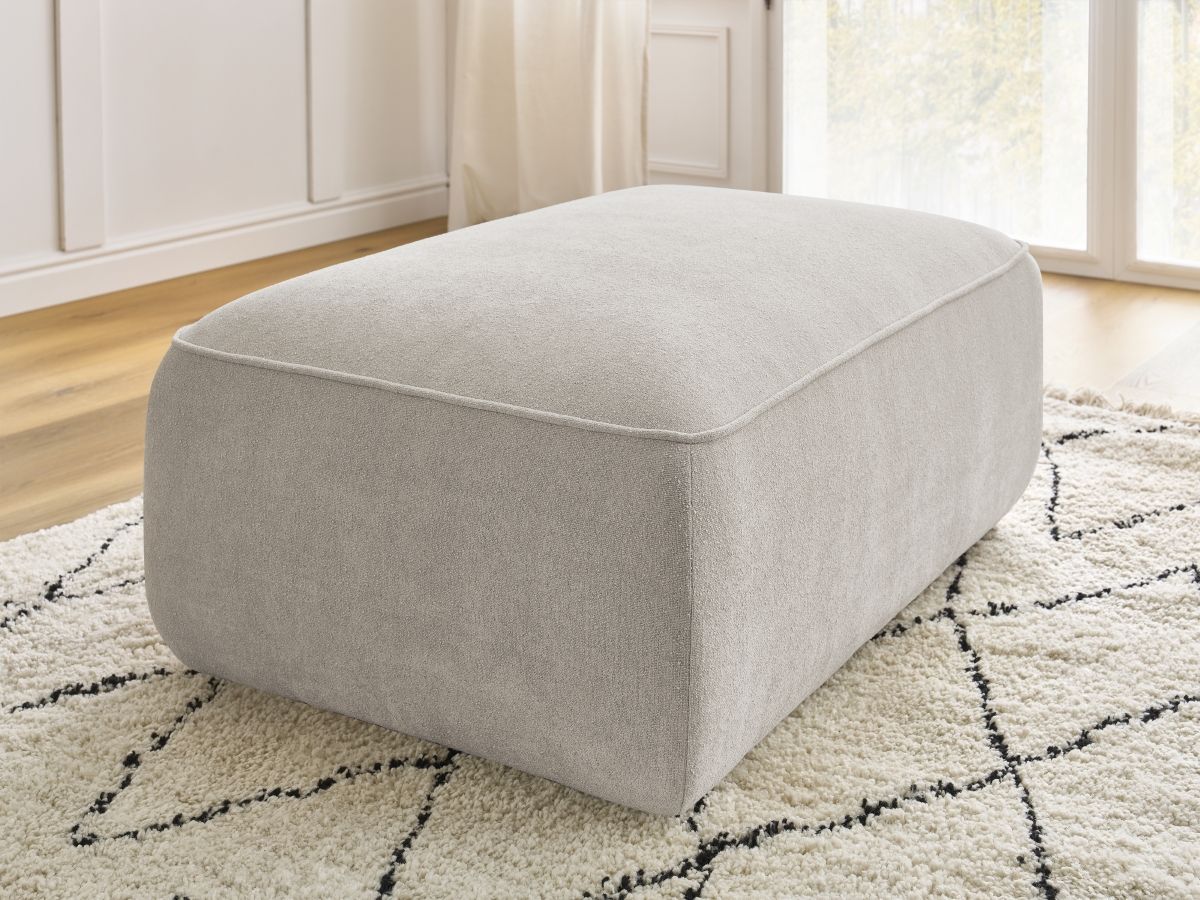 Bobochic Zephyr Pouf Strukturstoff Beige