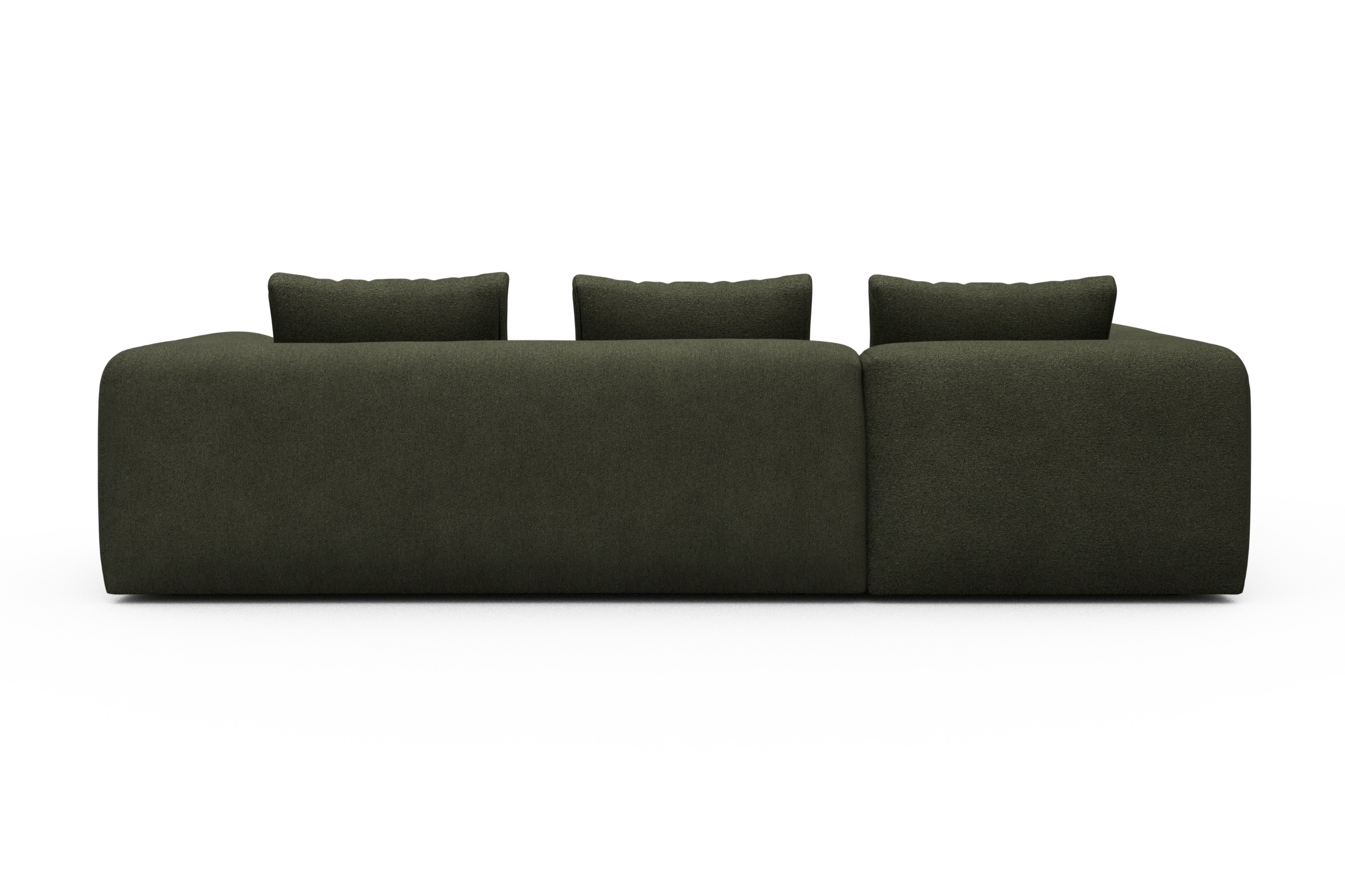 Ecksofa Fred 2x 2,5-Sitzer links offen Boucle-Forest-Green