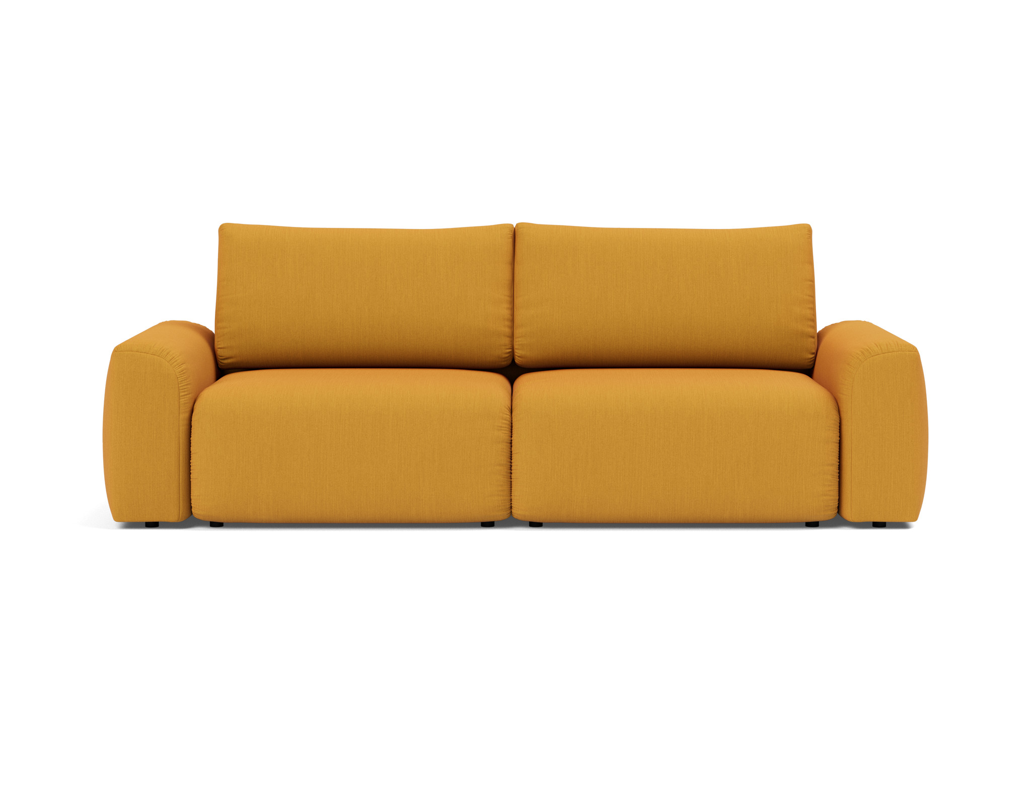 Schlafsofa Norum mit Chunky-Armlehnen Flachgewebe Elegance 507-Burned-Curry