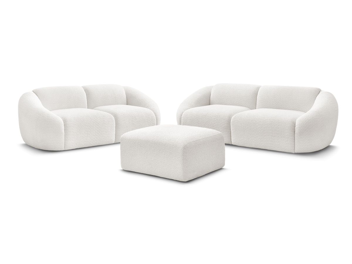Bouclé-Stoff · Weiß