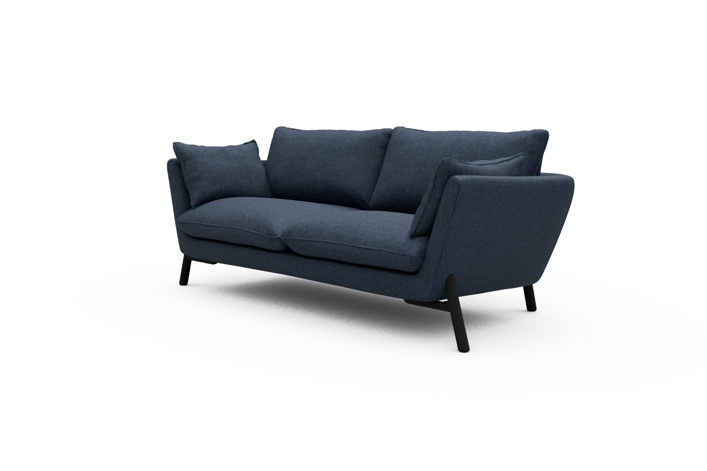 Sofa Emil 2-Sitzer Beinfarbe Eiche Schwarz Sama-Deep-Blue