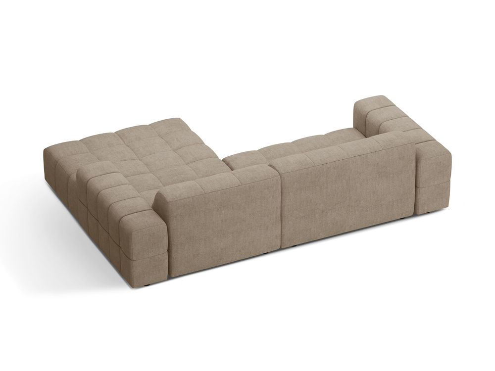 Cosmopolitan Design Ecksofa Chicago 3-Sitzer Chenille Eden Dunkelbeige Rechts