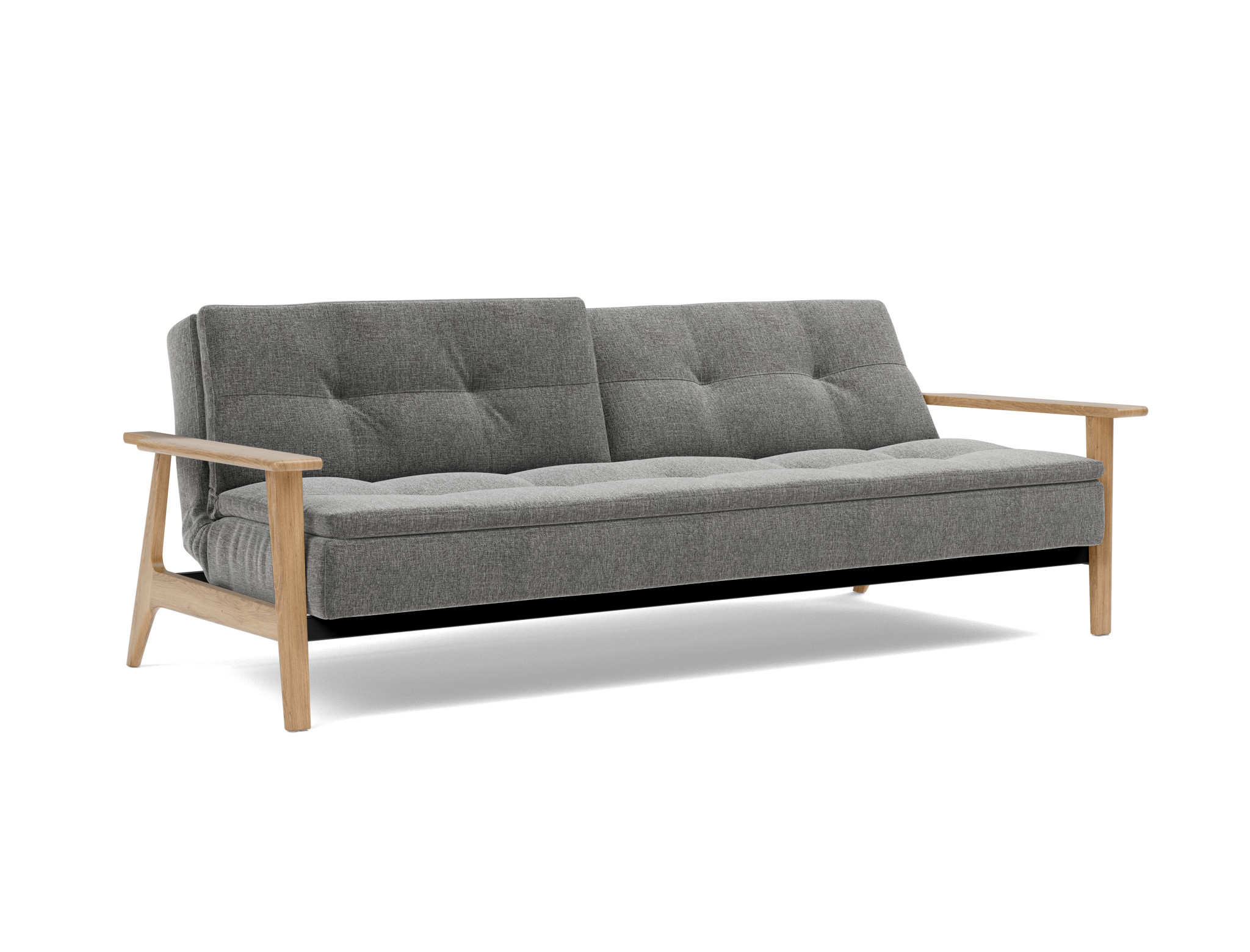 Schlafsofa Dublexo Frej Strukturierter Stoff Twist 563-Charcoal