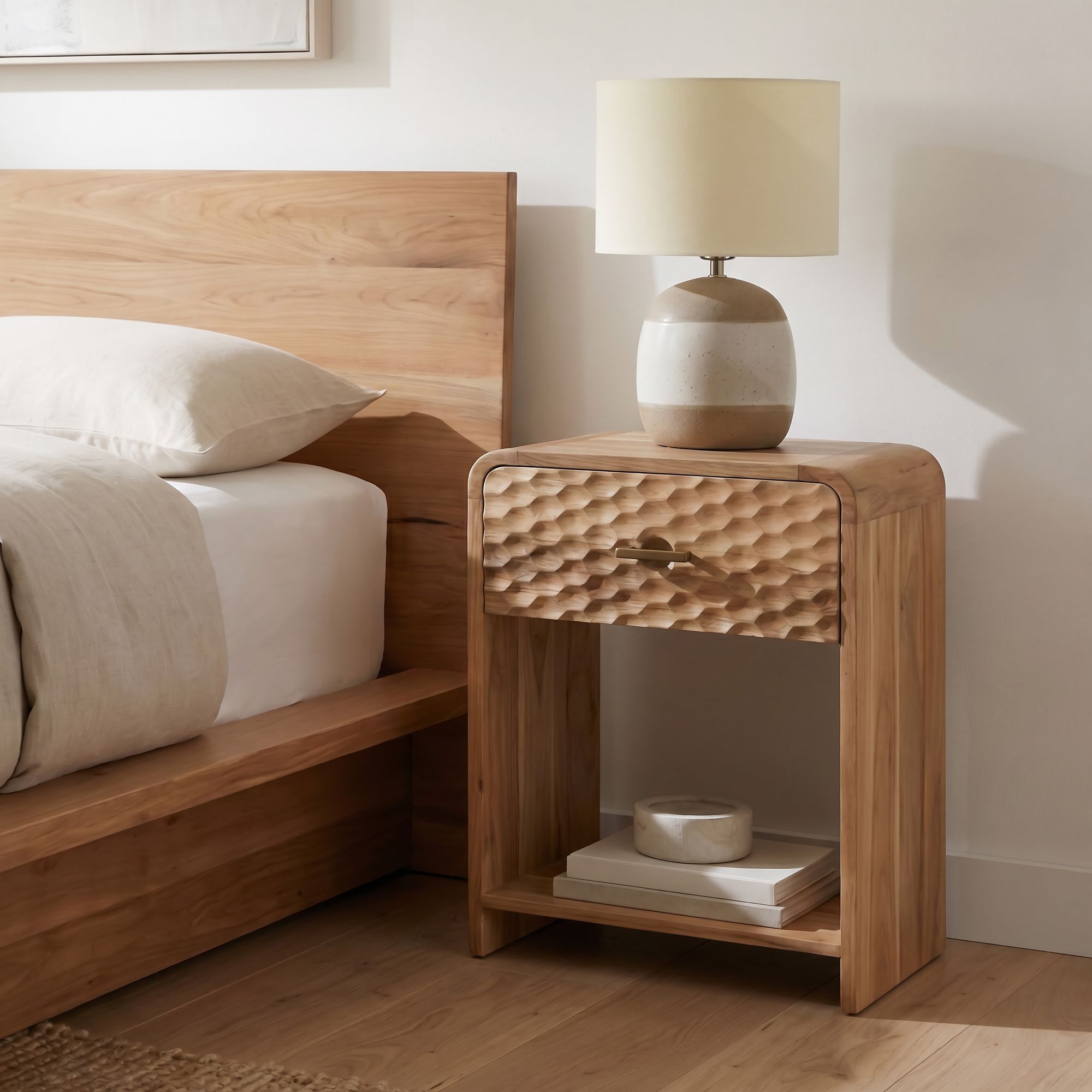Nachttisch Uskedal Mango Massivholz Braun 40 × 29,5 × 54 cm