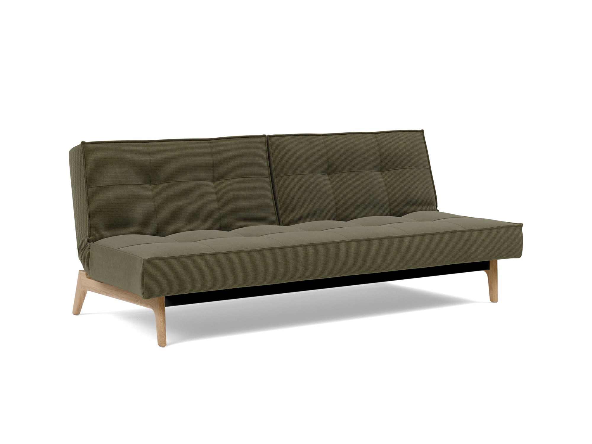 Schlafsofa Splitback Kord Cordufine 316-Pine-Green Beine Eiche