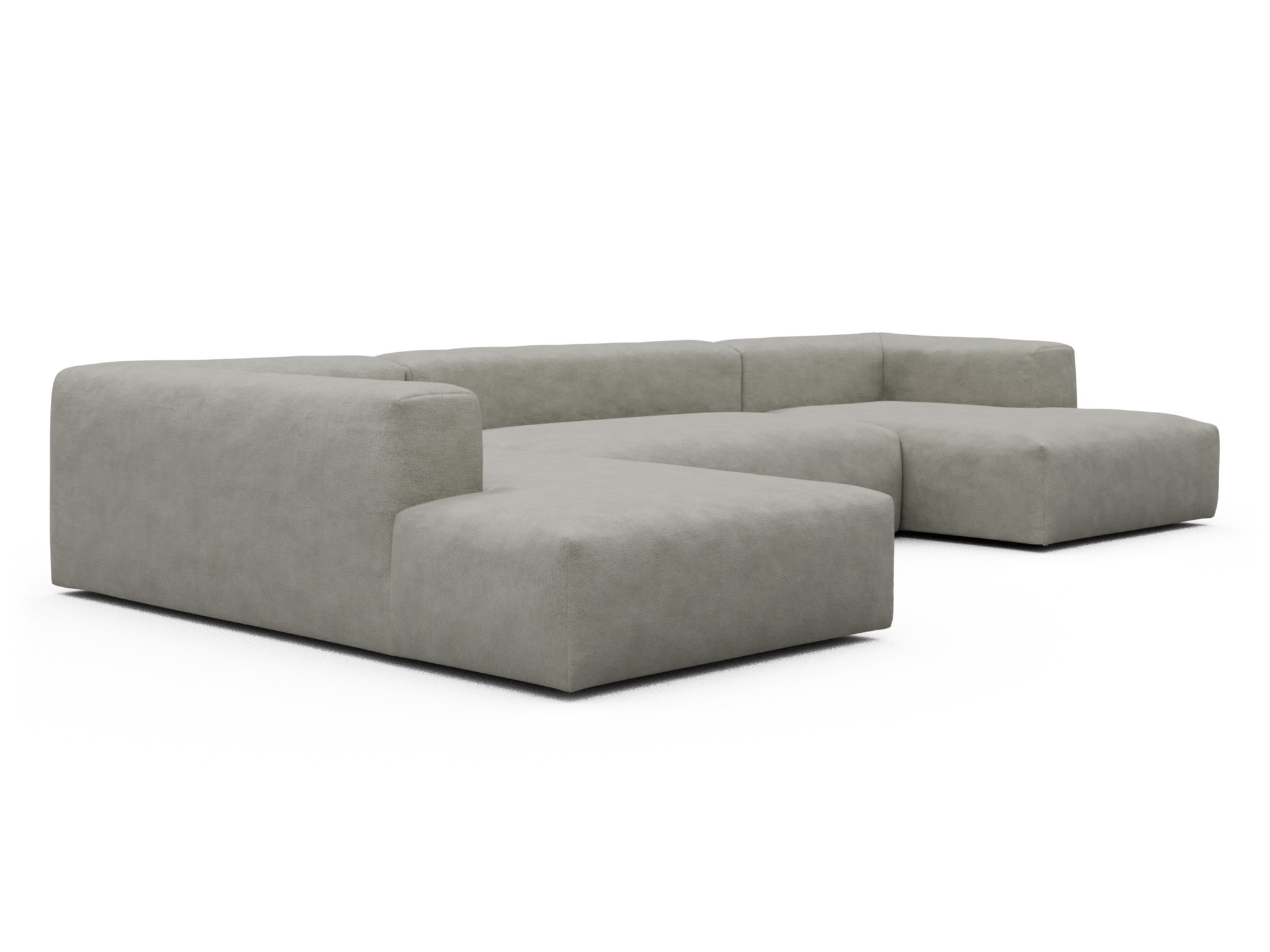 Skandi Home Wohnlandschaft Fred Relax-Ecke links mit 2-Sitzer und Chaiselongue rechts Carreno-Moon-Stone-White moebelfaktor