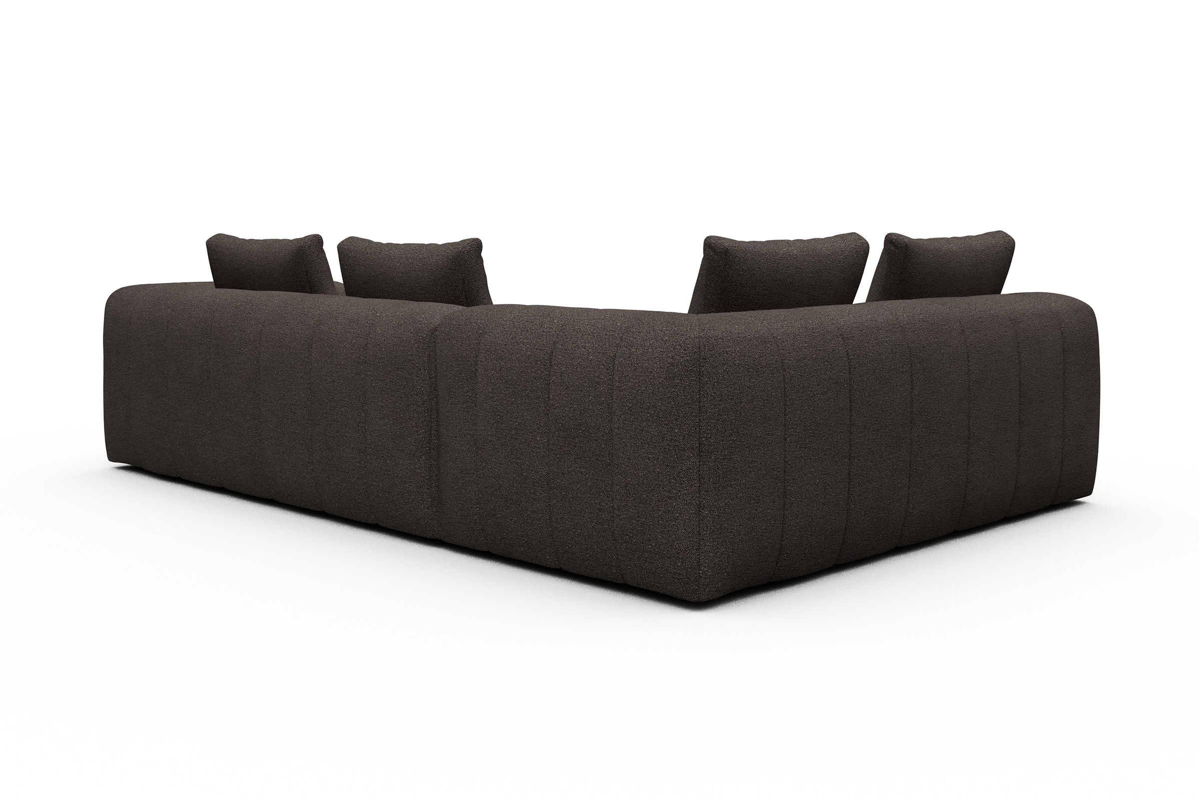Ecksofa Hugo 2x 2,5-Sitzer Armlehne rechts Boucle-Taupe