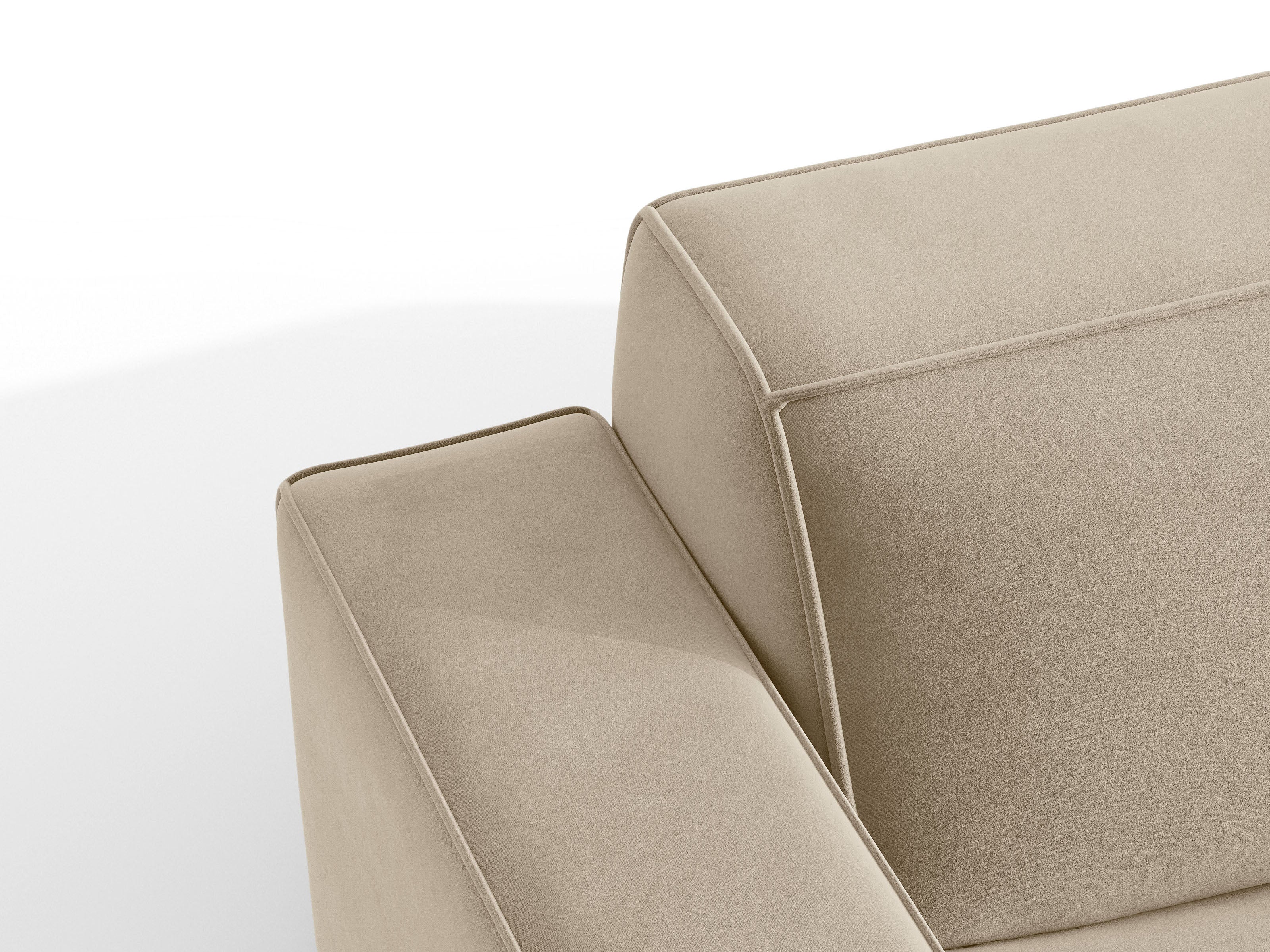 Micadoni Sessel ohne Armlehnen Jodie 1-Sitzer Samt Bluvel Dunkelbeige