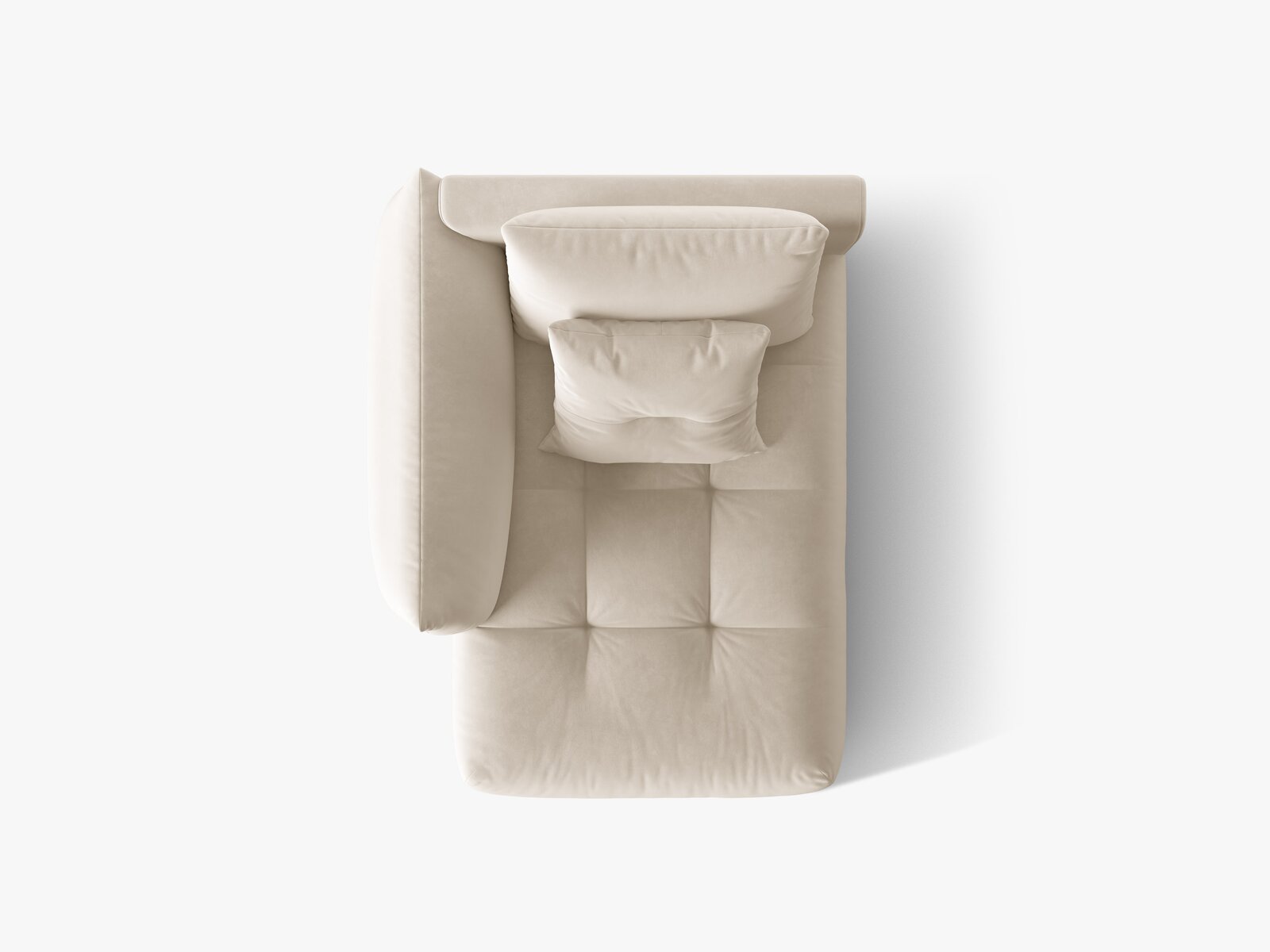 Micadoni Bloom Chaiselongue Links Samt Casino Helles Beige