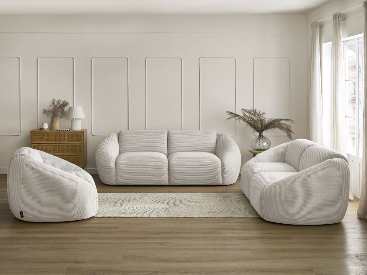 Bobochic Tina Sofa 6-Sitzer Cordsamt Beige