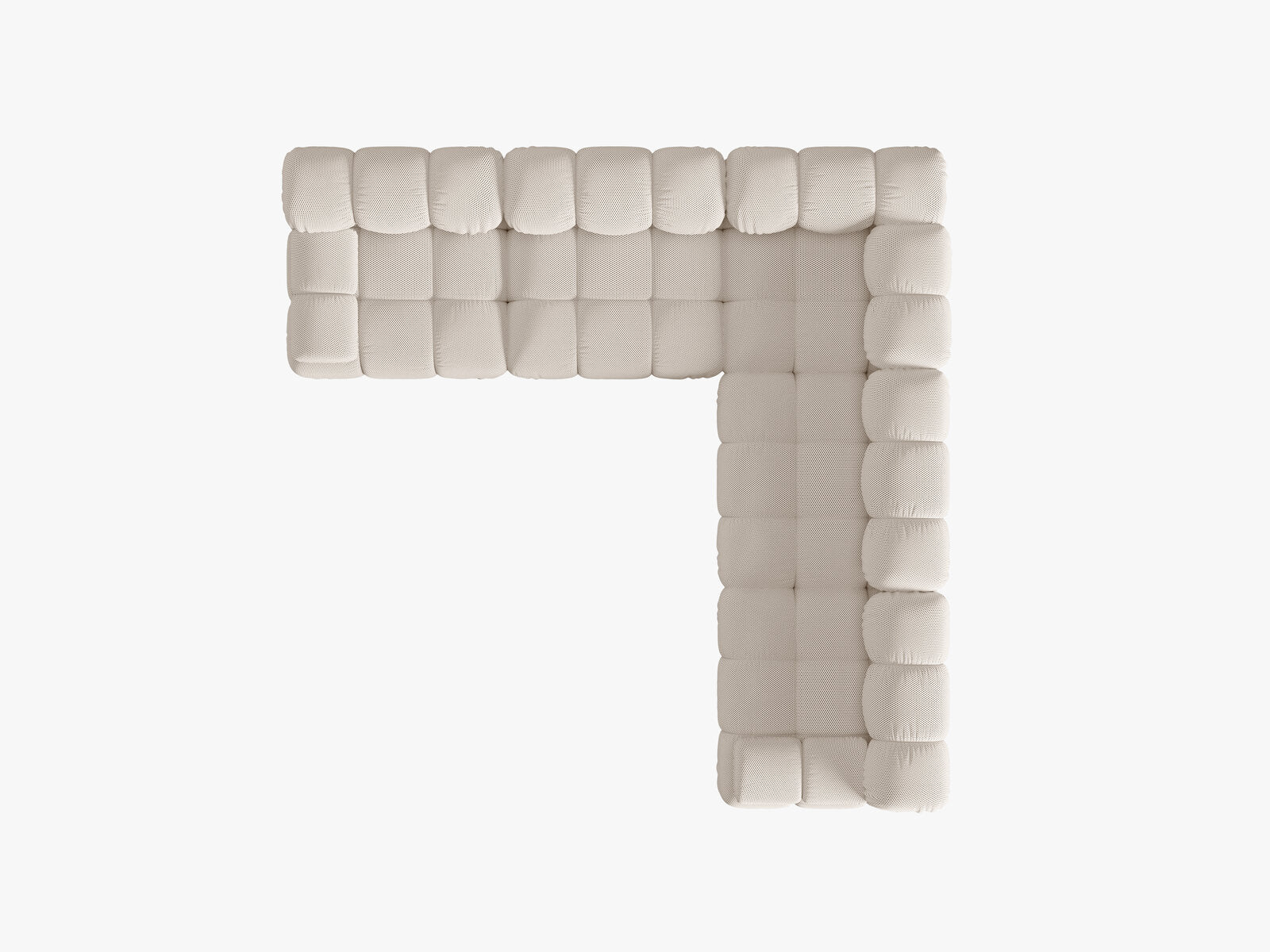 Micadoni Symmetrisches Ecksofa Bellis 5-Sitzer 3D-Stoff Sonic Helles Beige