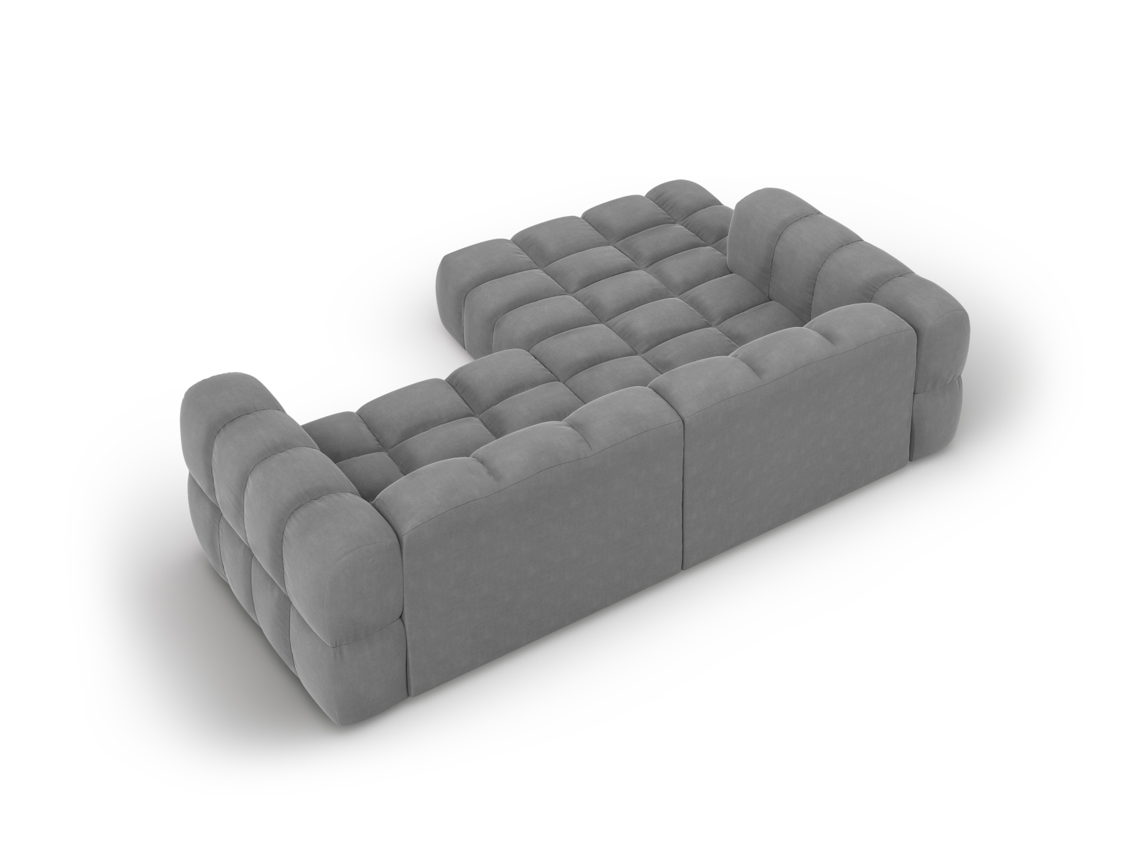 Cosmopolitan Design Ecksofa Sky 3-Sitzer Samt Casino Hellgrau Links