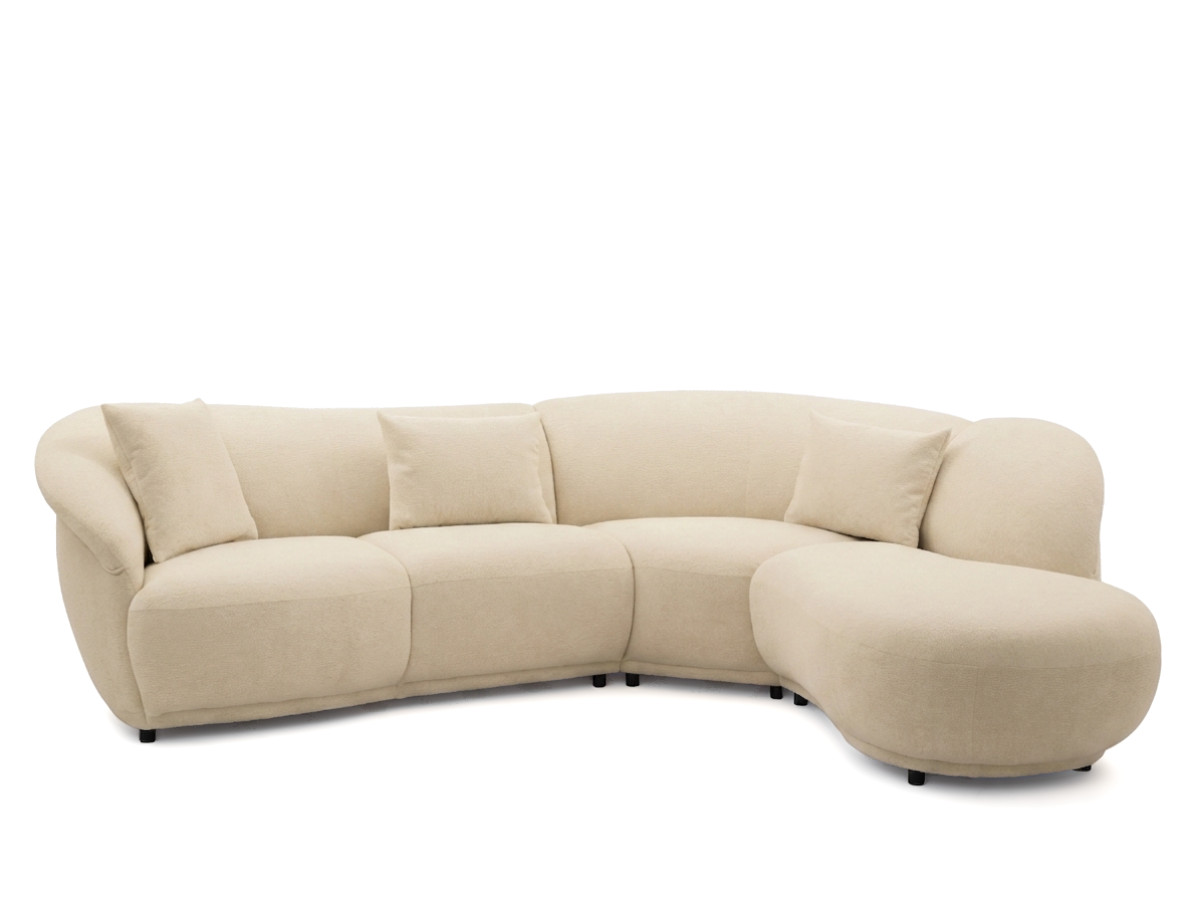 Bobochic Nora Ecksofa Chenille Beige Ecke rechts