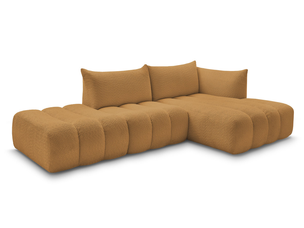 Bobochic Azra Ecksofa 319 × 178 cm Bouclé-Stoff Gelb Ecke rechts