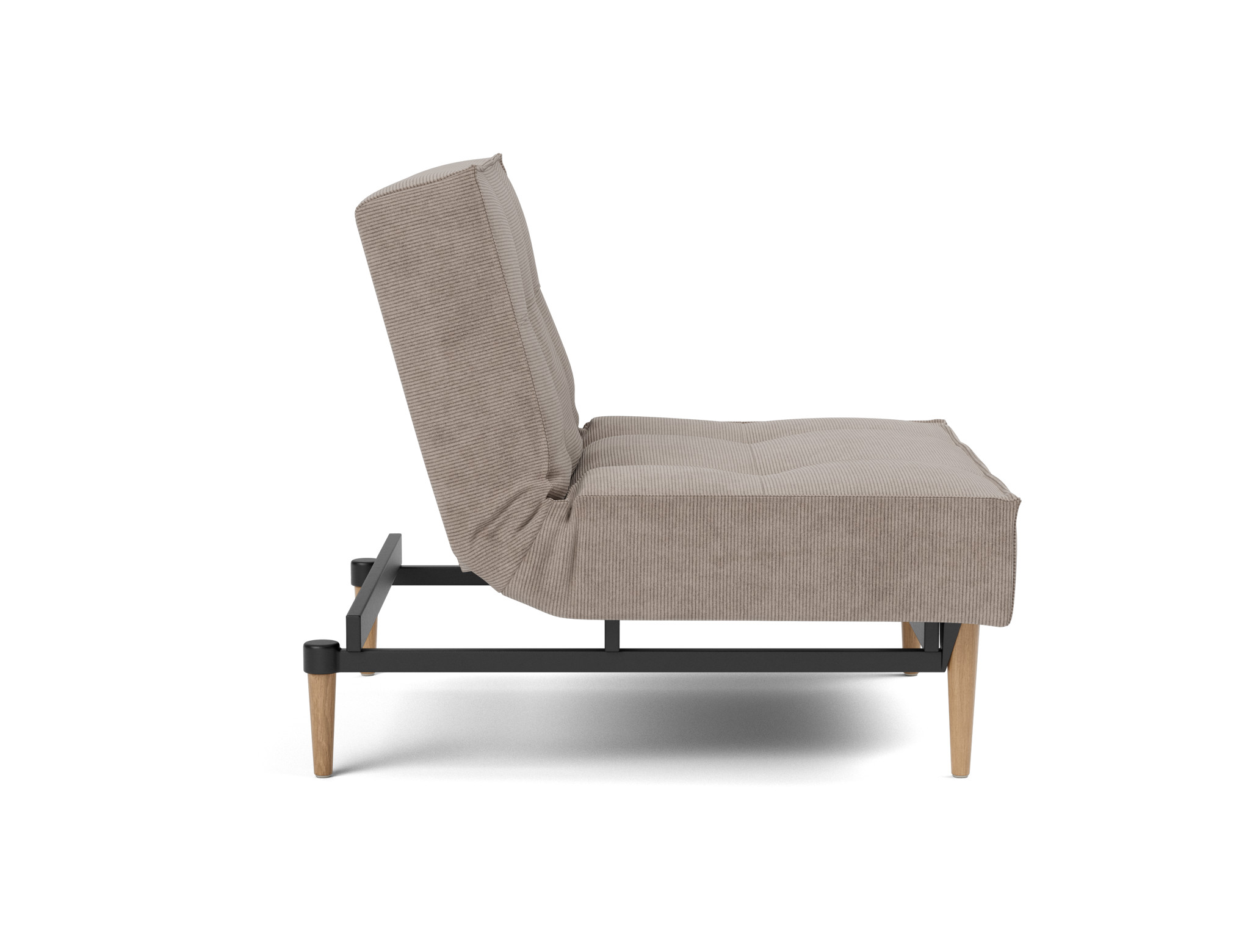 Sessel Splitback Kord Cordufine 318-Beige Beine Styletto Eiche hell