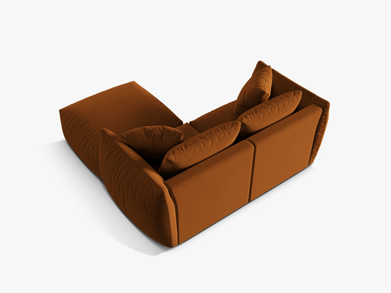 Micadoni Modulares Sofa Chris 4-Sitzer Samt Terrakotta