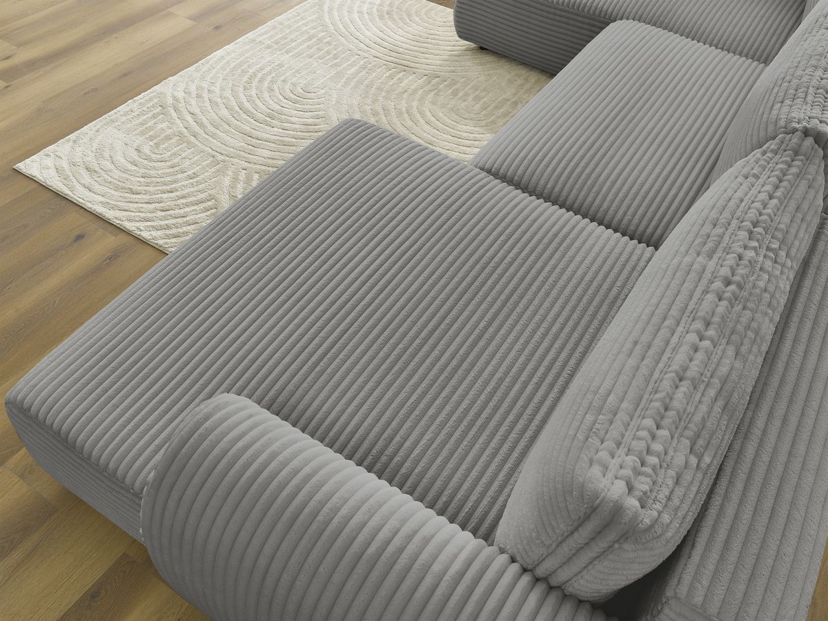 Bobochic Lucien Wohnlandschaft Breitcord weich Dunkelgrau Ecke rechts
