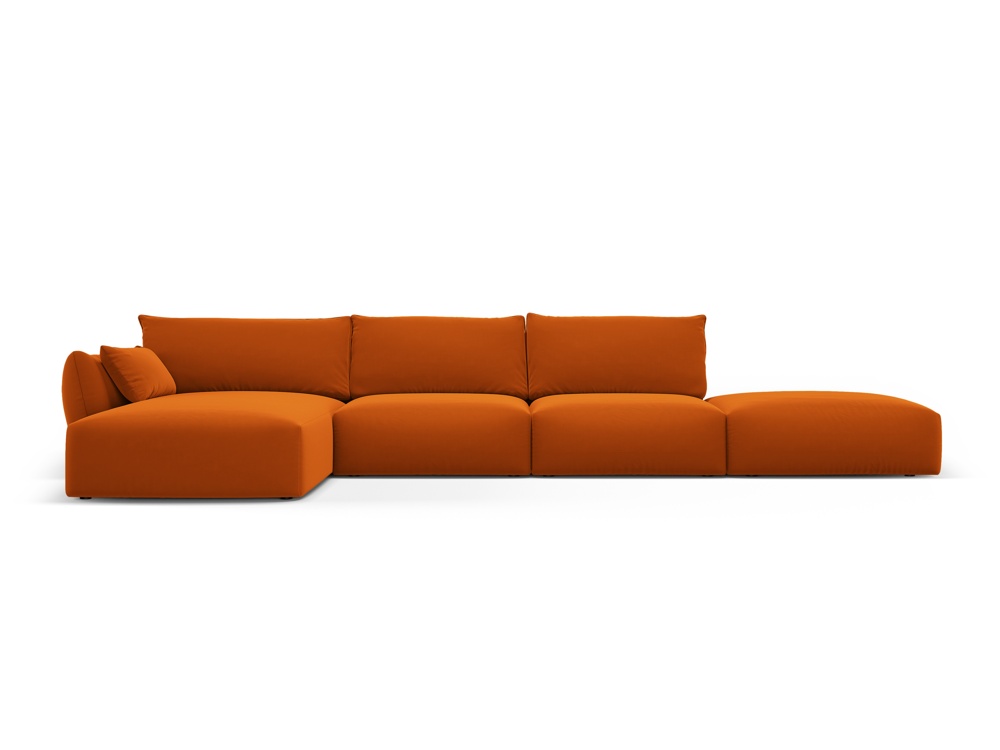 Cosmopolitan Design Ecksofa Matera 5-Sitzer offen Samt Salvador Terrakotta Links