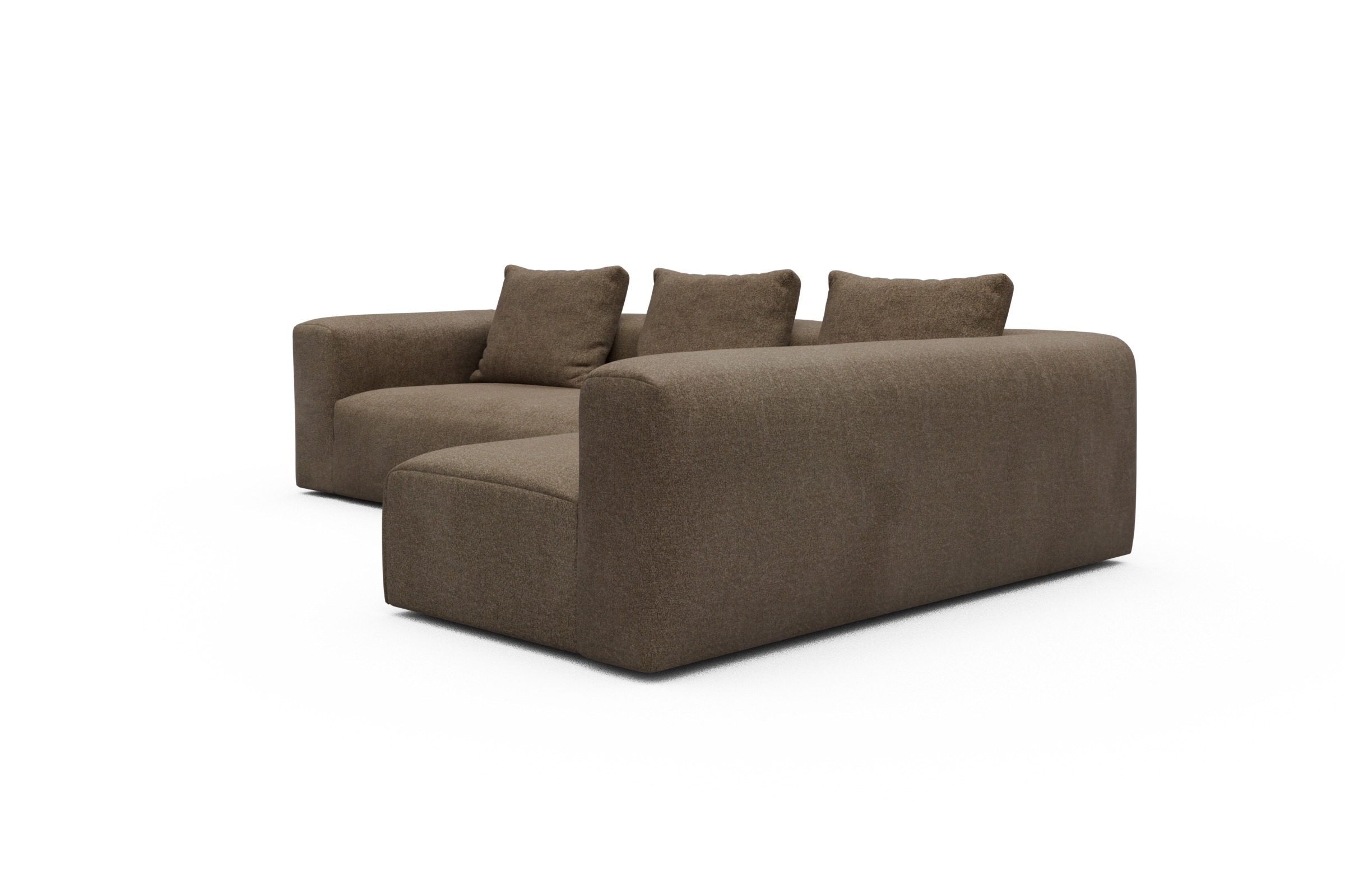 Ecksofa Fred 2x 2,5-Sitzer rechts offen Aivi-Khaki-Brown