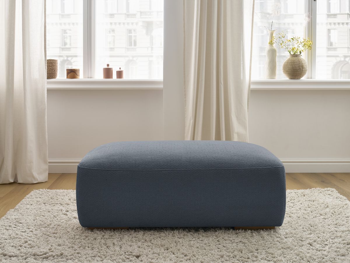 Bobochic Sidonie Pouf Melange-Stoff Dunkelblau