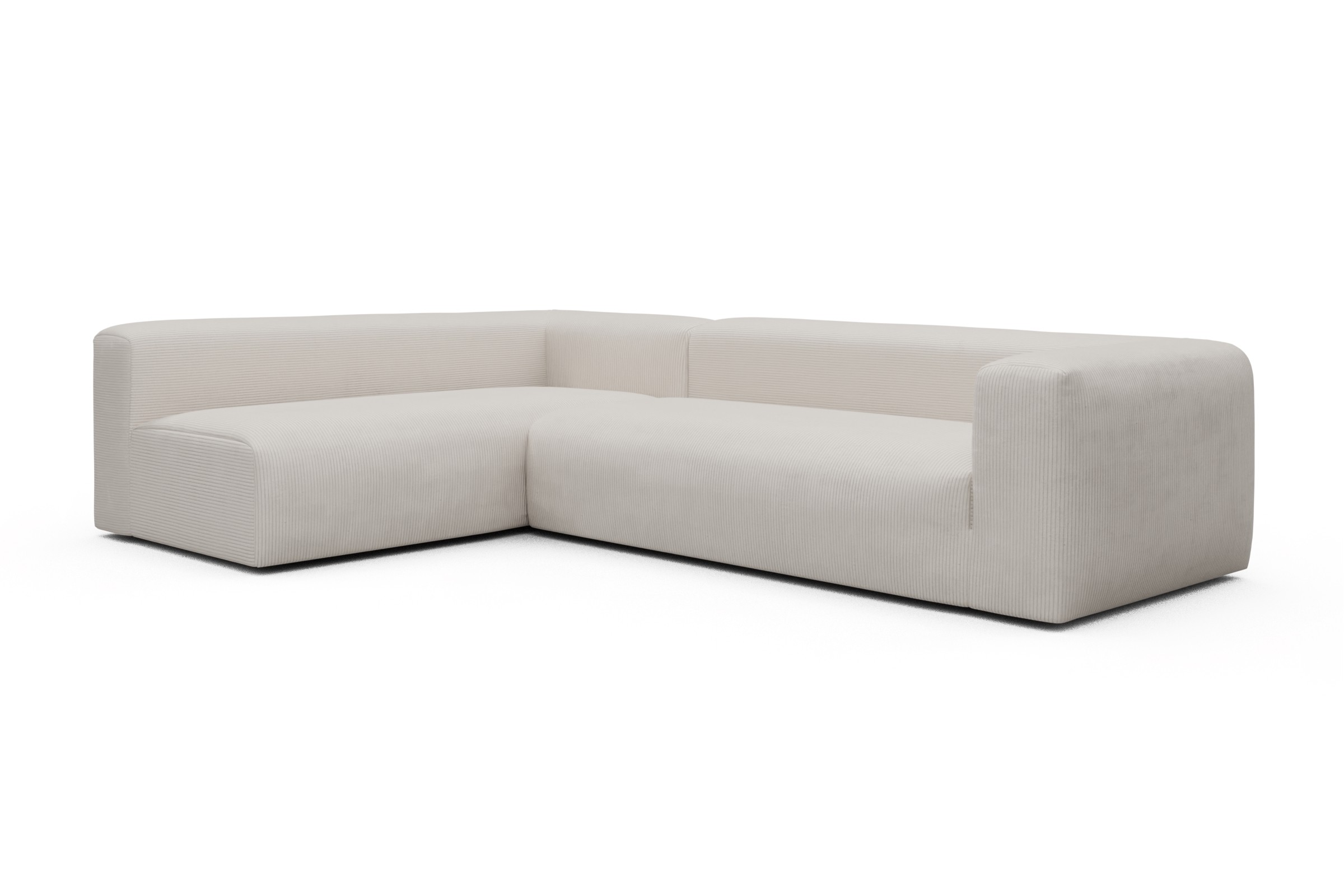 Ecksofa Fred 2x 2,5-Sitzer links offen Kord Corduroy 594-Ivory