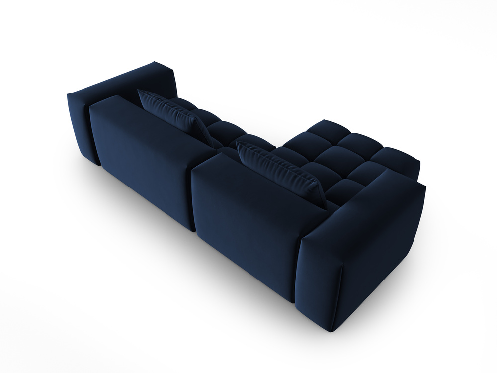 Cosmopolitan Design Ecksofa Verona 3-Sitzer Samt Casino Königsblau Links