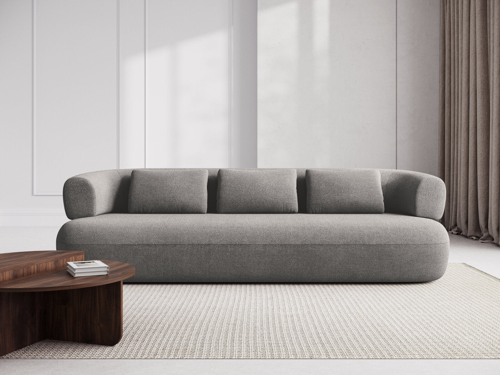 Micadoni Sofa Jenny 3-Sitzer Boucle Now or Never Hellgrau