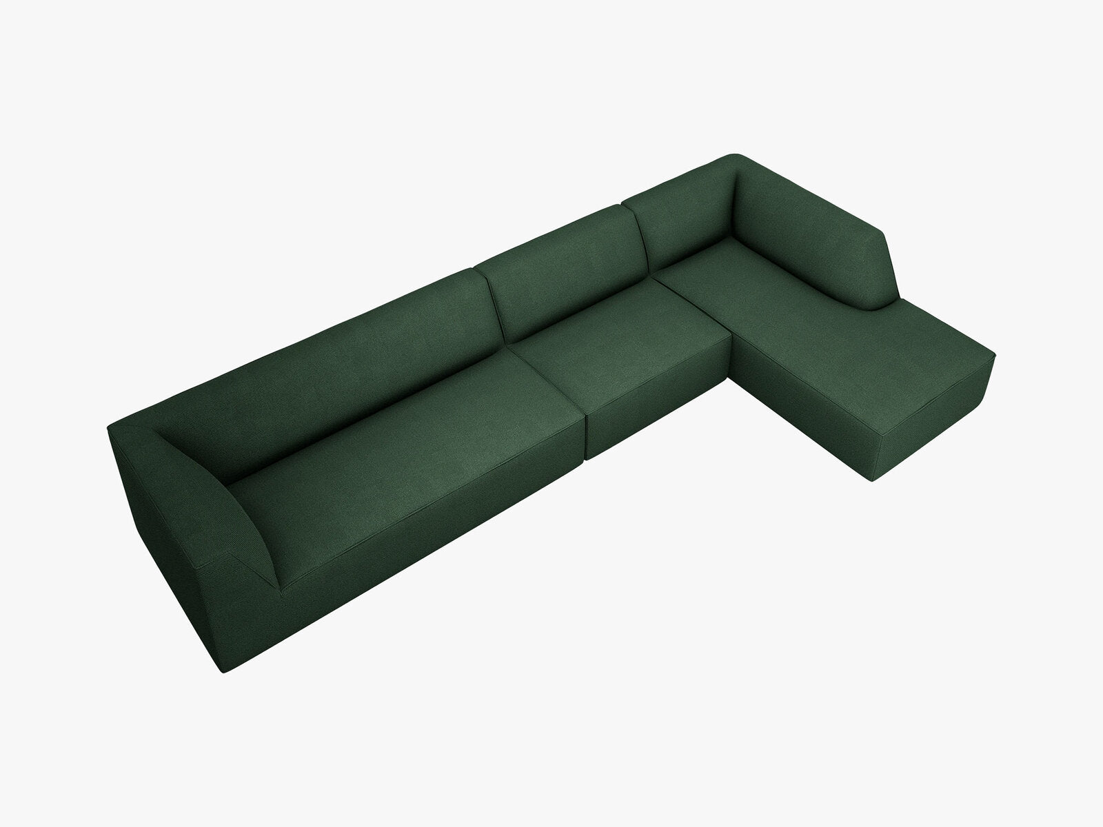 Micadoni Ecksofa Ruby 5-Sitzer Rechts Strukturierter Stoff Ottawa Grün