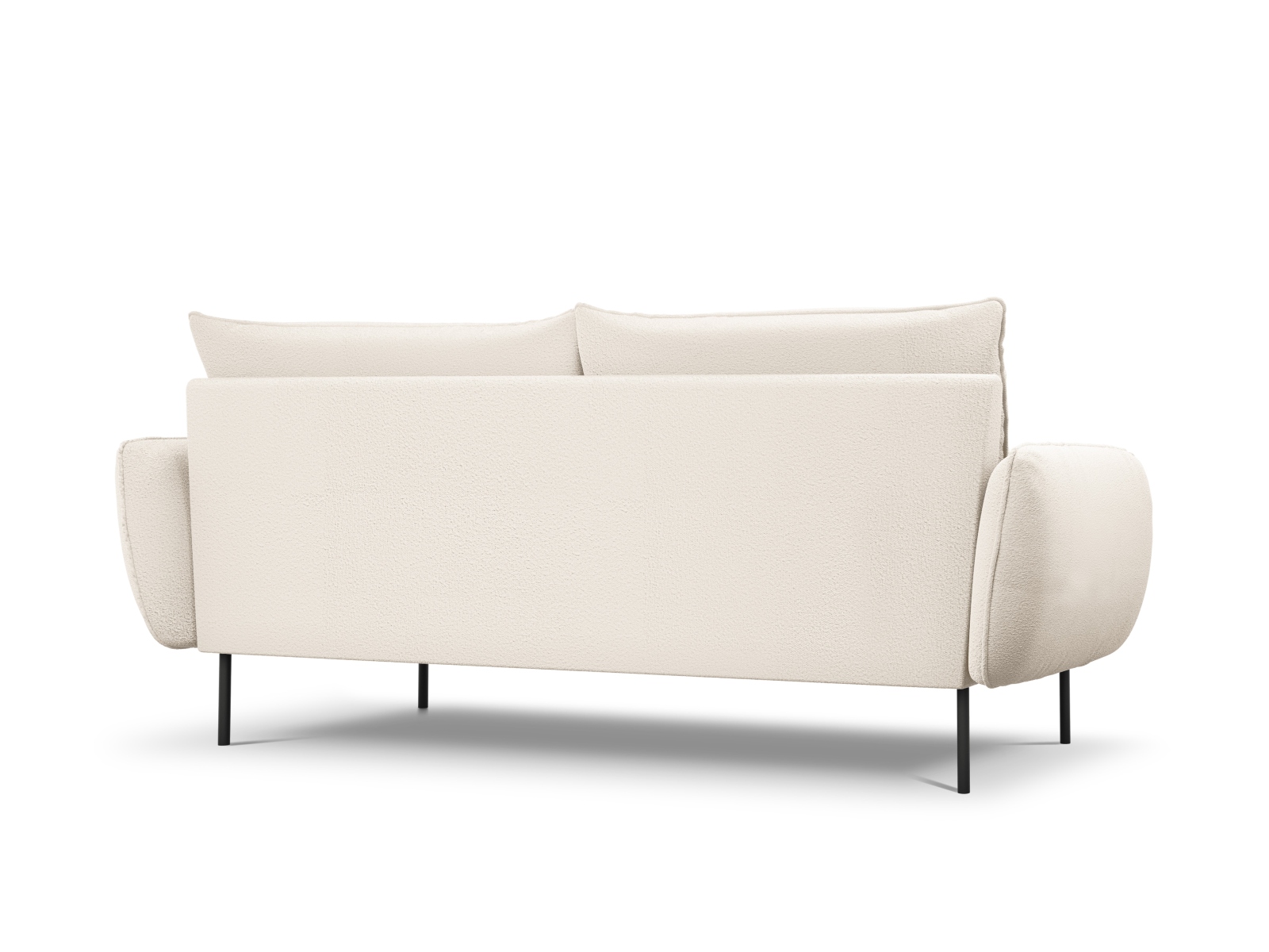 Cosmopolitan Design Sofa Vienna 4-Sitzer Boucle Ascot Beige Beine Schwarzes Metall