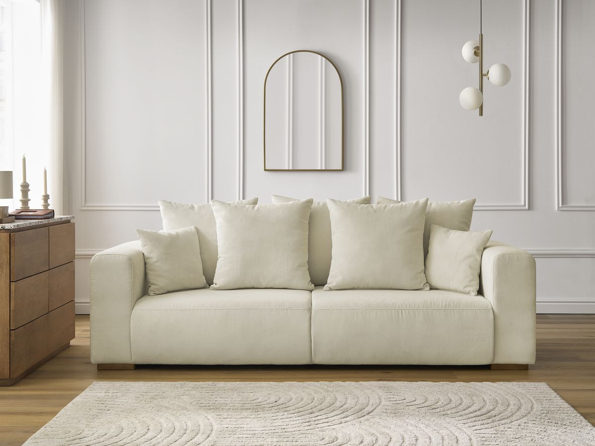 Bobochic Sidonie Sofa 3-Sitzer Cordsamt Beige