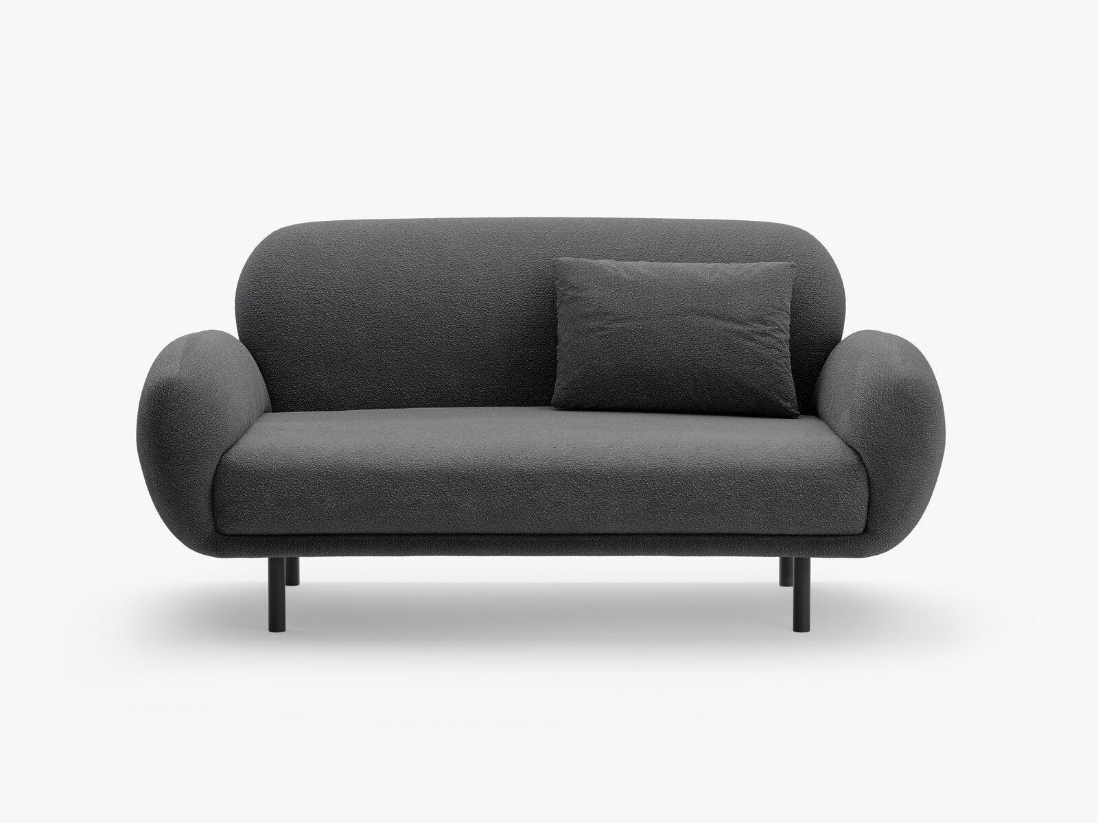 Micadoni Sofa Poppy 2-Sitzer Boucle Baloo Dunkelgrau