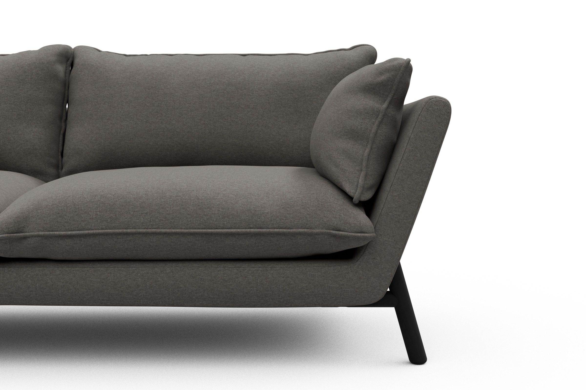 Sofa Emil PREMIUM 2-Sitzer Beinfarbe Eiche Schwarz Satya-Taupe