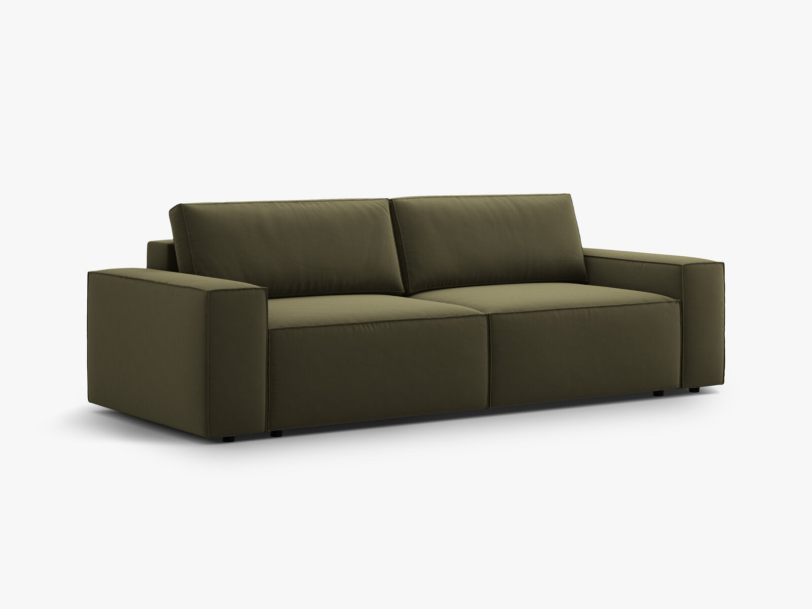 Micadoni Schlafsofa Jodie 3-Sitzer Samt Bluvel Grün