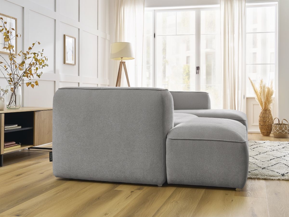 Bobochic Zephyr Wohnlandschaft Strukturstoff Hellgrau