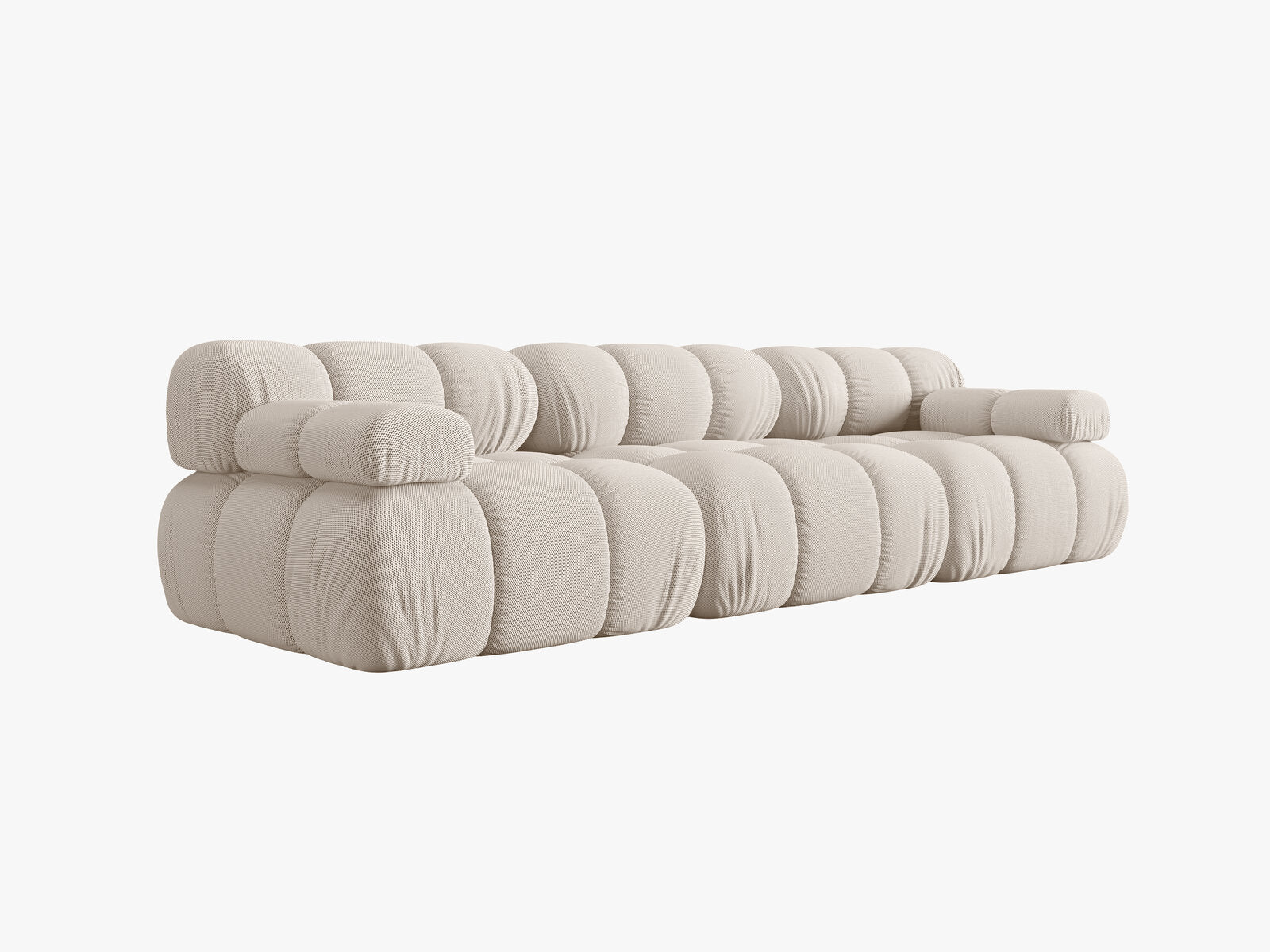 Micadoni Modulares Sofa Bellis 3-Sitzer 3D-Stoff Sonic Helles Beige