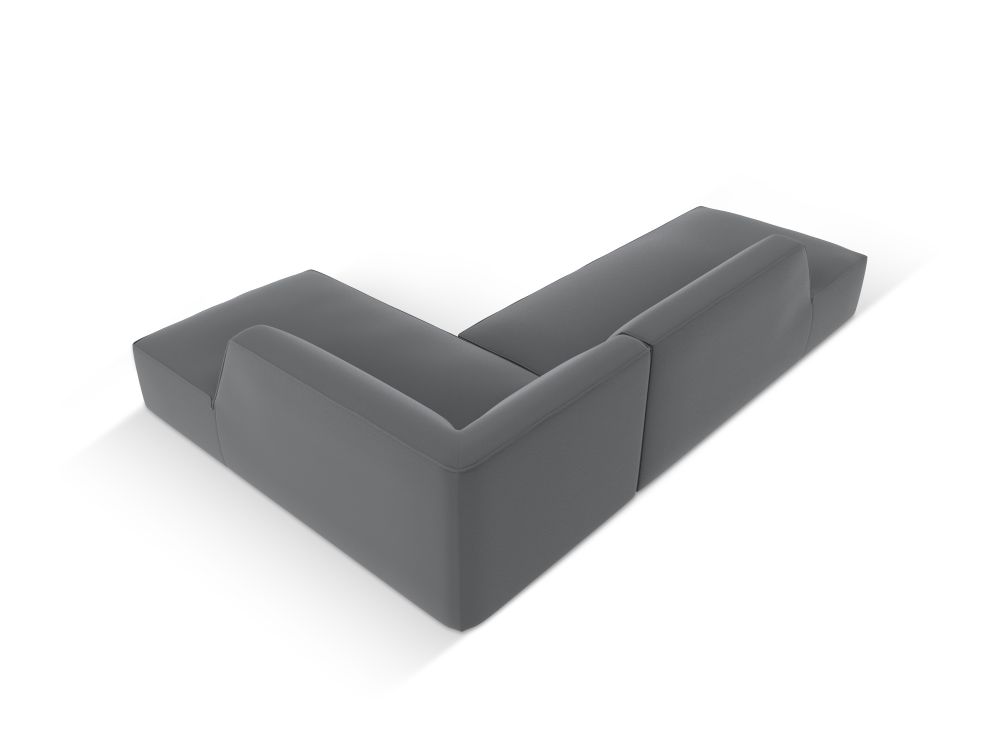 Cosmopolitan Design Ecksofa Siena 4-Sitzer offen Kunstleder Pacifico Dunkelgrau Melange Rechts