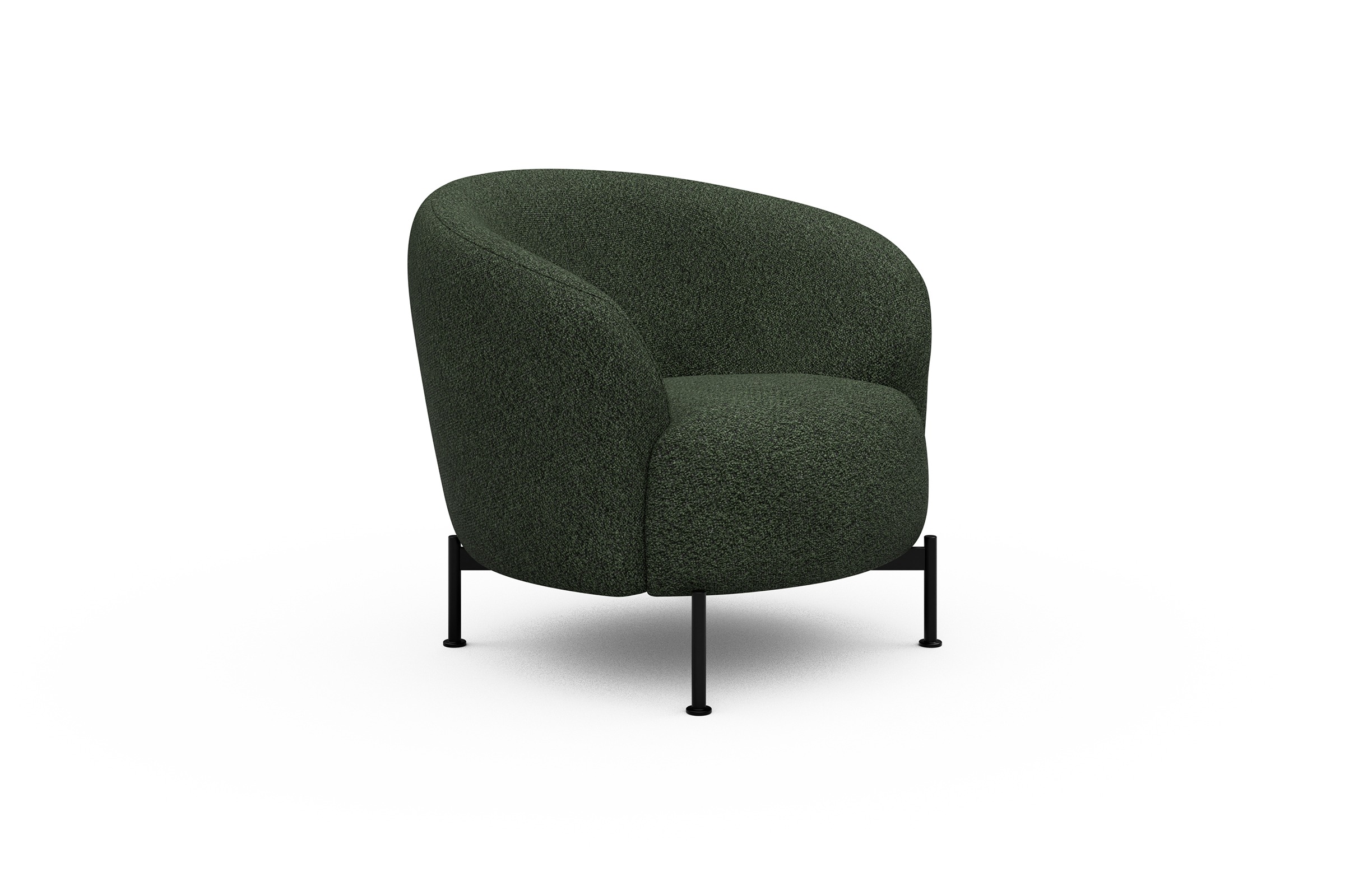 Sessel Ronda X-Metallgestell Schwarz Vanora-Deep-Green