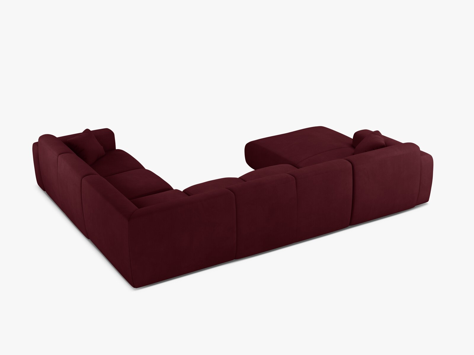 Micadoni Molino Panoramasofa 6-Sitzer Rechts Chenille Rebel Bordeaux