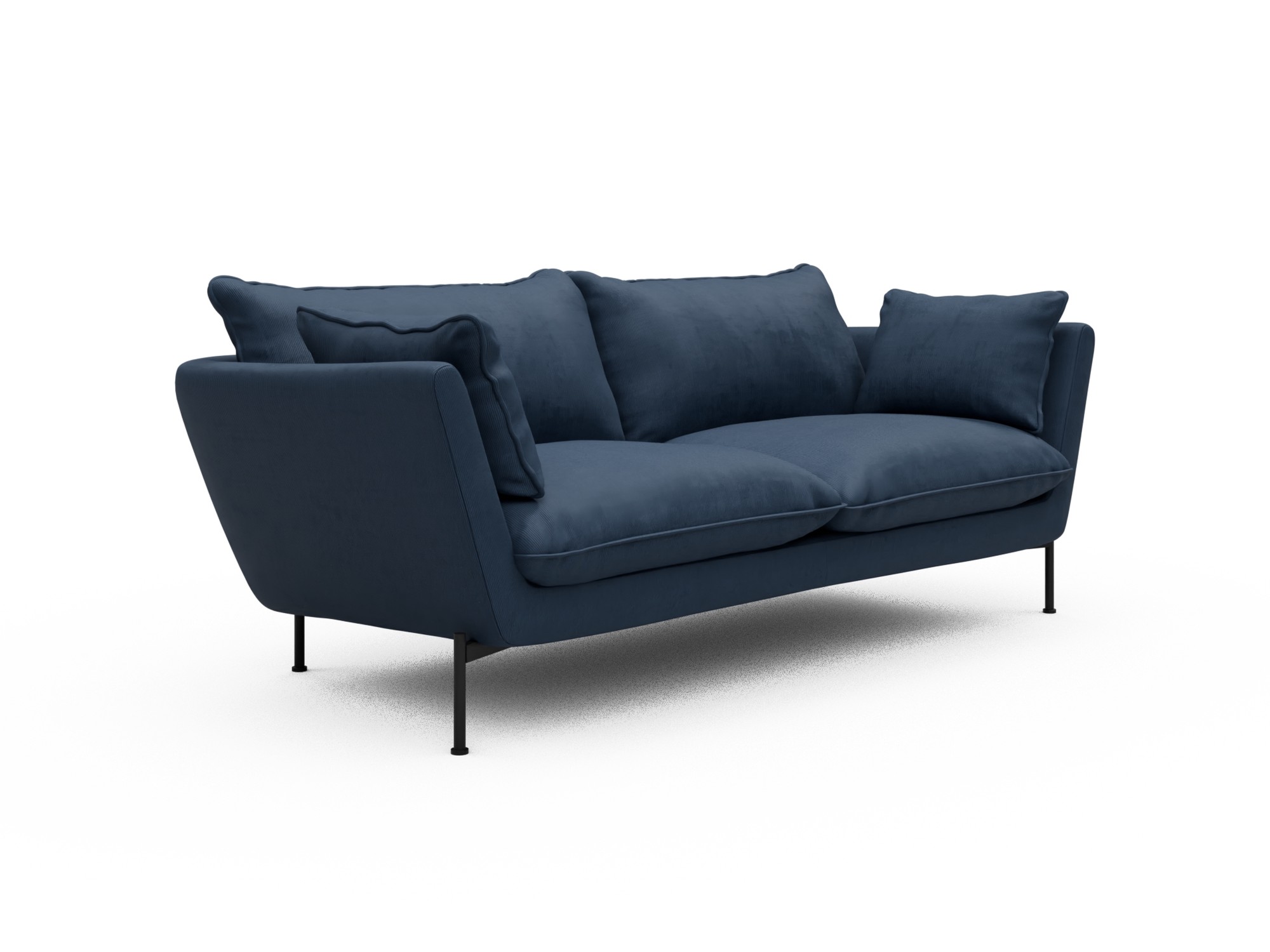 Skandi Home Sofa Anton Soft 2-Sitzer Cordufine-Royal-Blue moebelfaktor