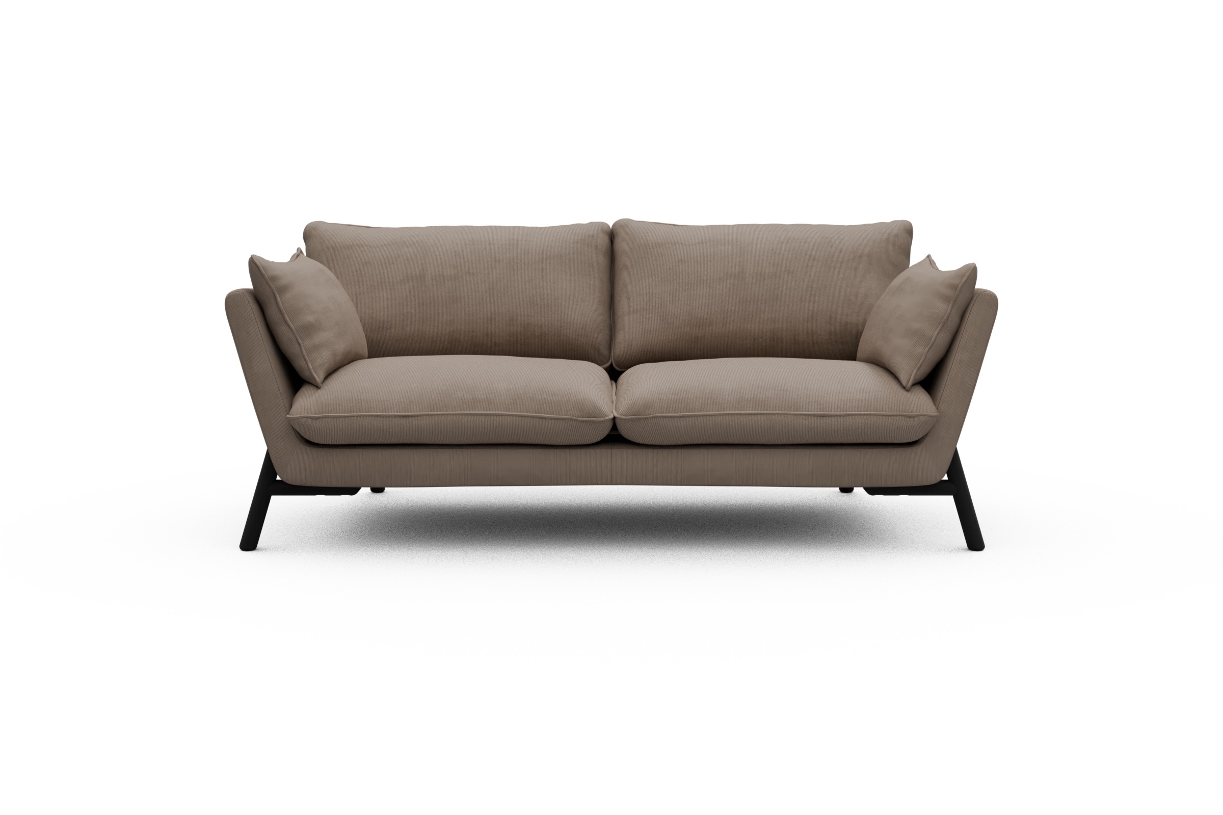 Skandi Home Sofa Emil 2-Sitzer Beinfarbe Eiche Schwarz Cordufine-Beige moebelfaktor