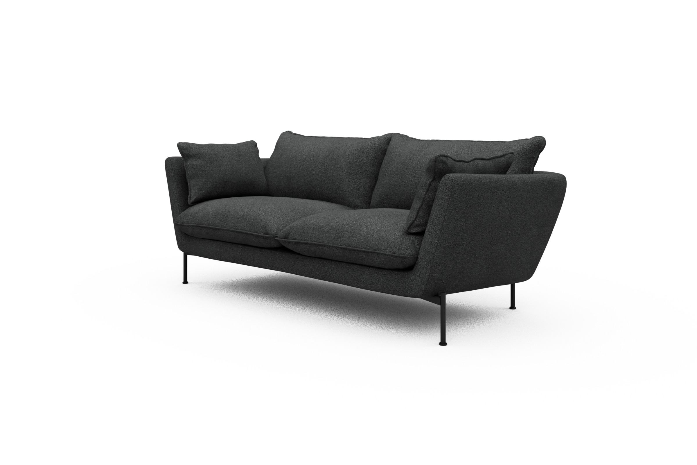 Sofa Anton PREMIUM 2-Sitzer Boucle-Charcoal