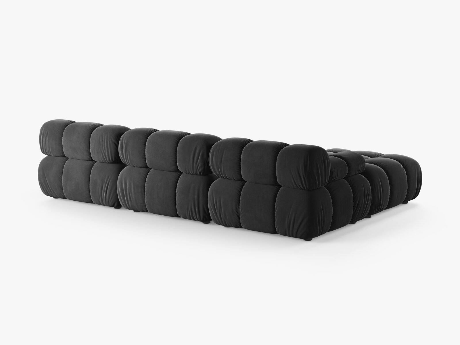 Micadoni Modulares Sofa Bellis 4-Sitzer mit flachem Modul Samt Venus Grau