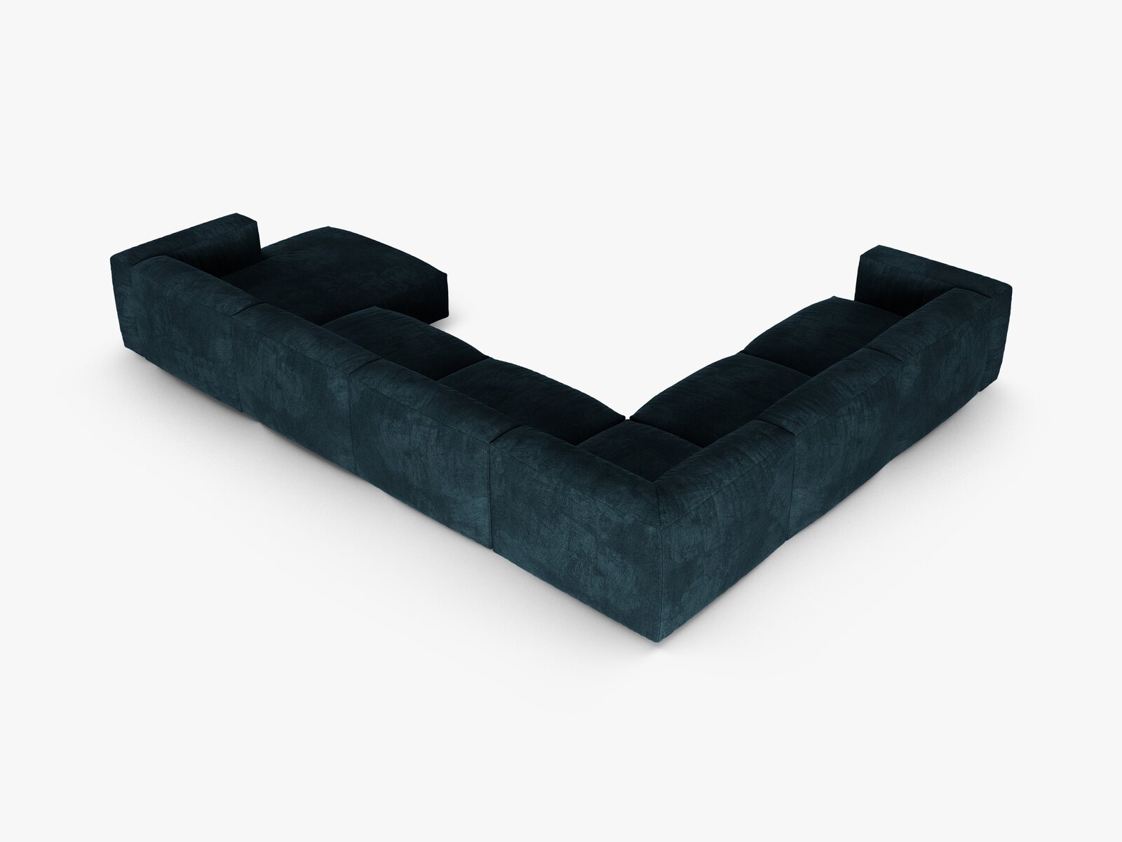 Micadoni modulares Ecksofa XL Martina 6-Sitzer 90cm Sitztiefe Links Samt Vogue Dunkel Petrol