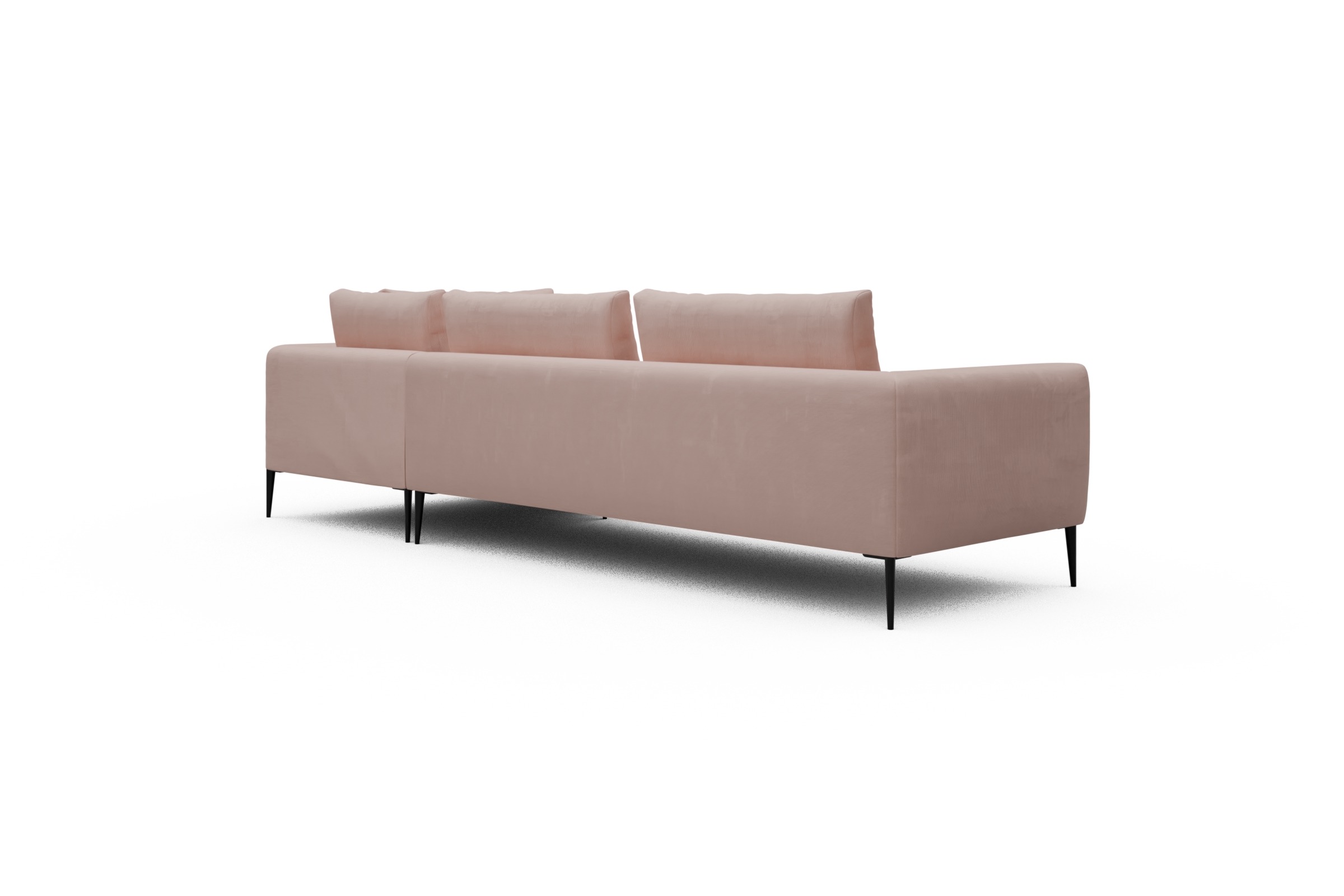 Ecksofa Paul Relax-Ecke links mit 3-Sitzer Cordufine-Blush