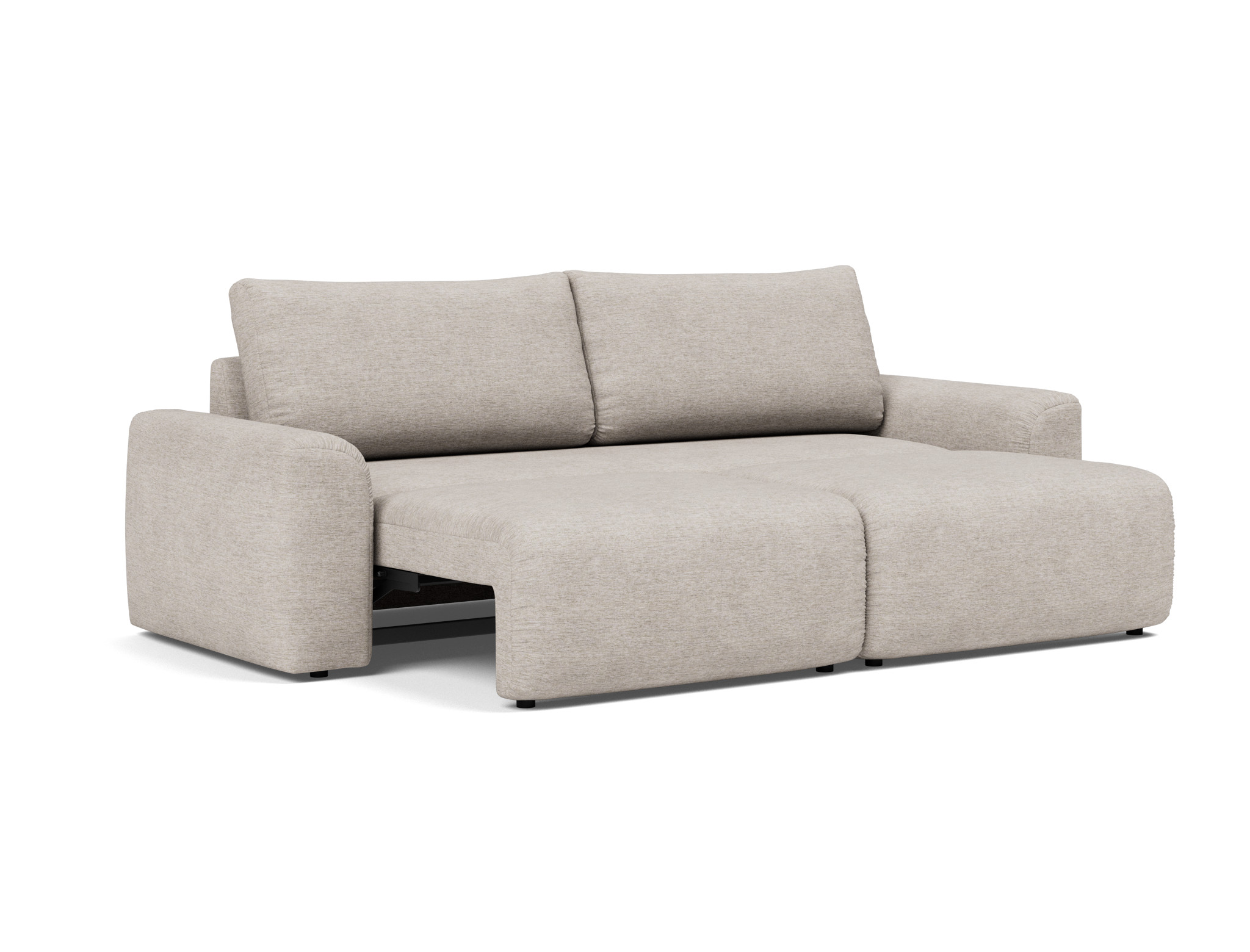 Schlafsofa Norum mit Chunky-Armlehnen Chenille Yuveno 471-Sand